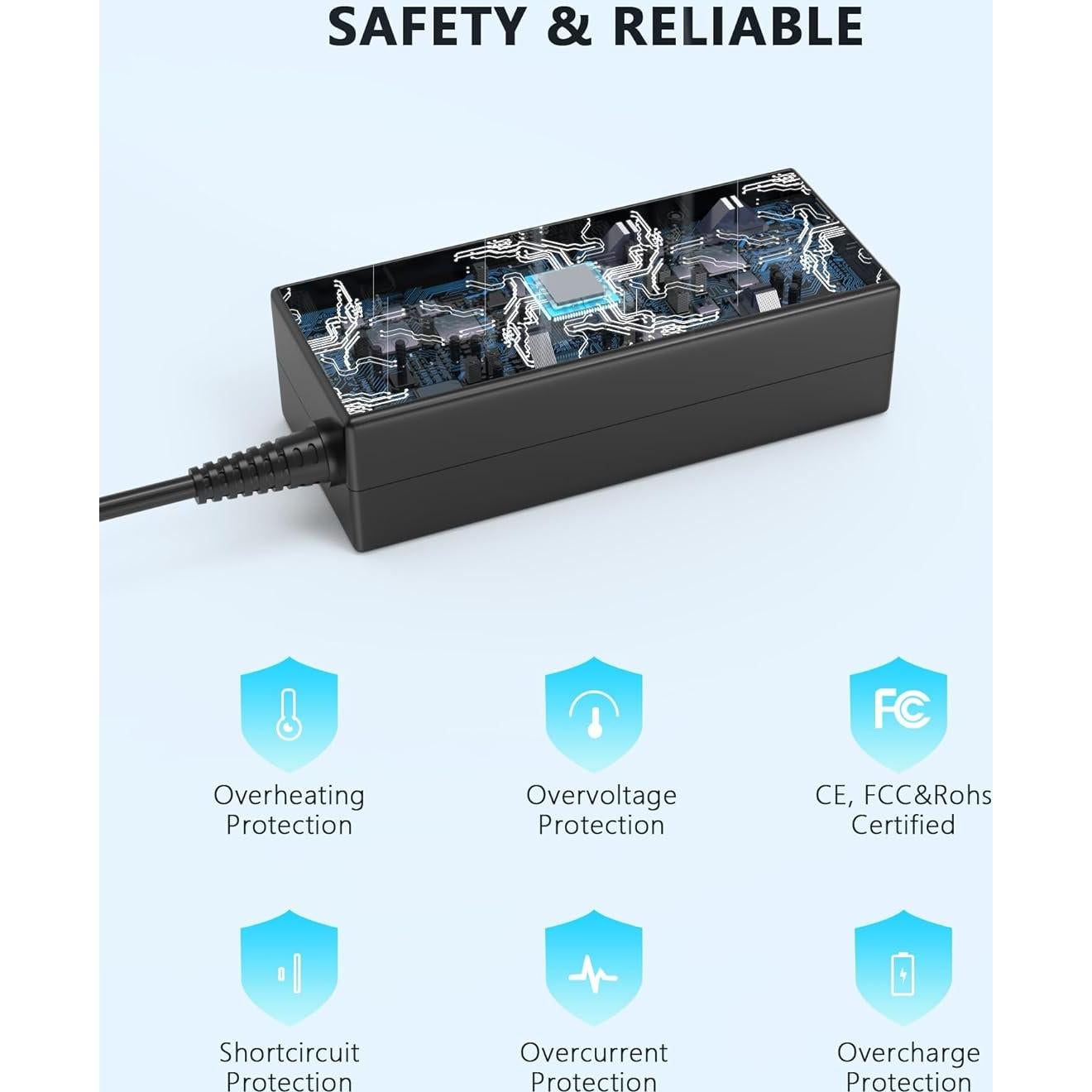 Cargador USB-C 45W Nivjuky para HP Chromebook y más