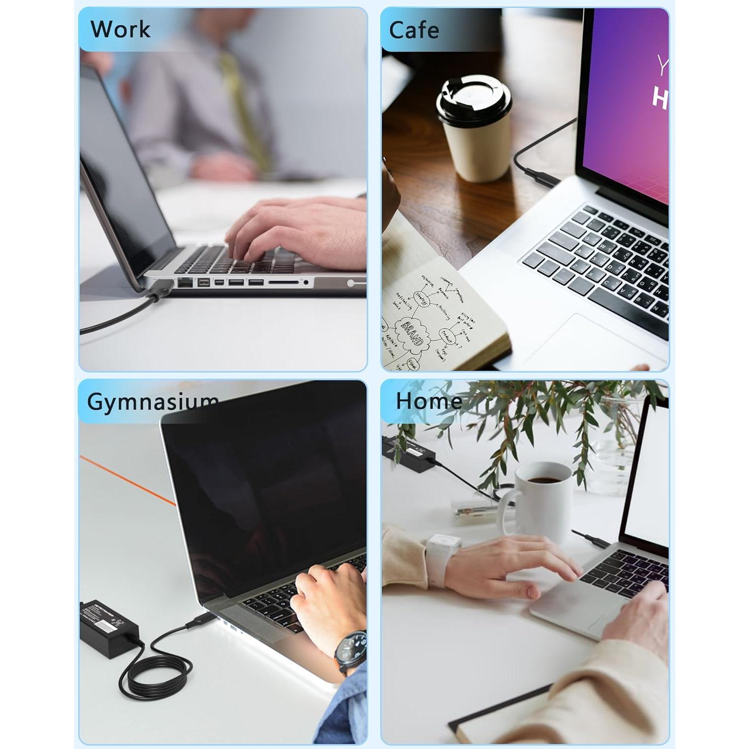 Cargador USB-C 45W Nivjuky para HP Chromebook y más