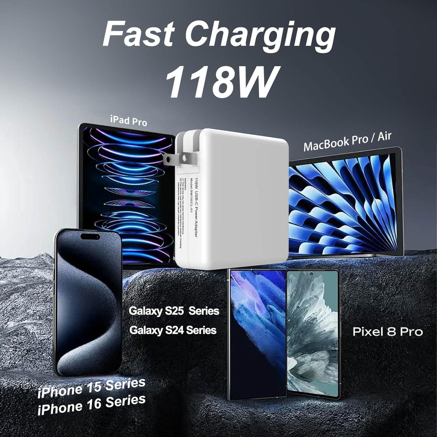 Cargador USB-C 118W EAOYHGB para MacBook Pro y Air