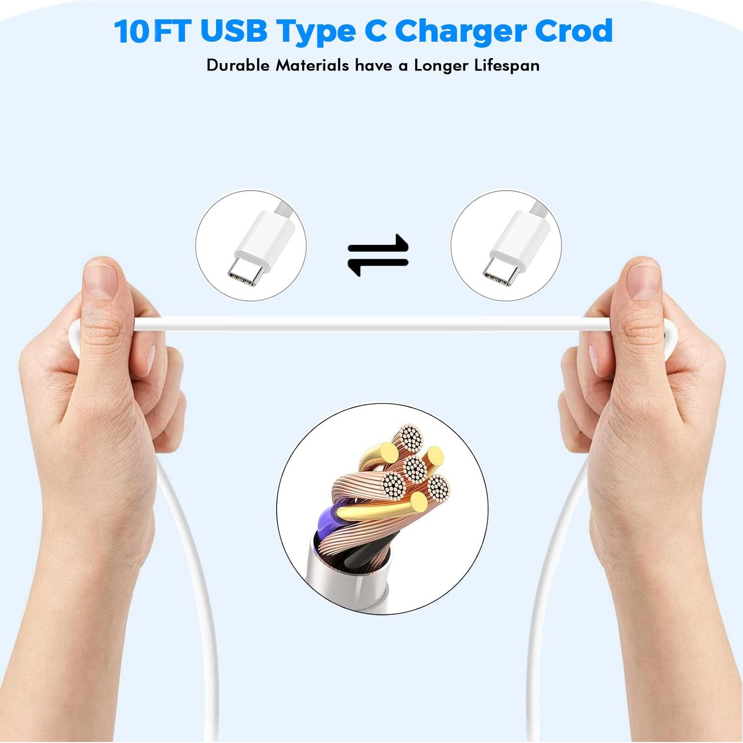 Cargador USB-C 30W para MacBook Air/Pro + Cable 10FT