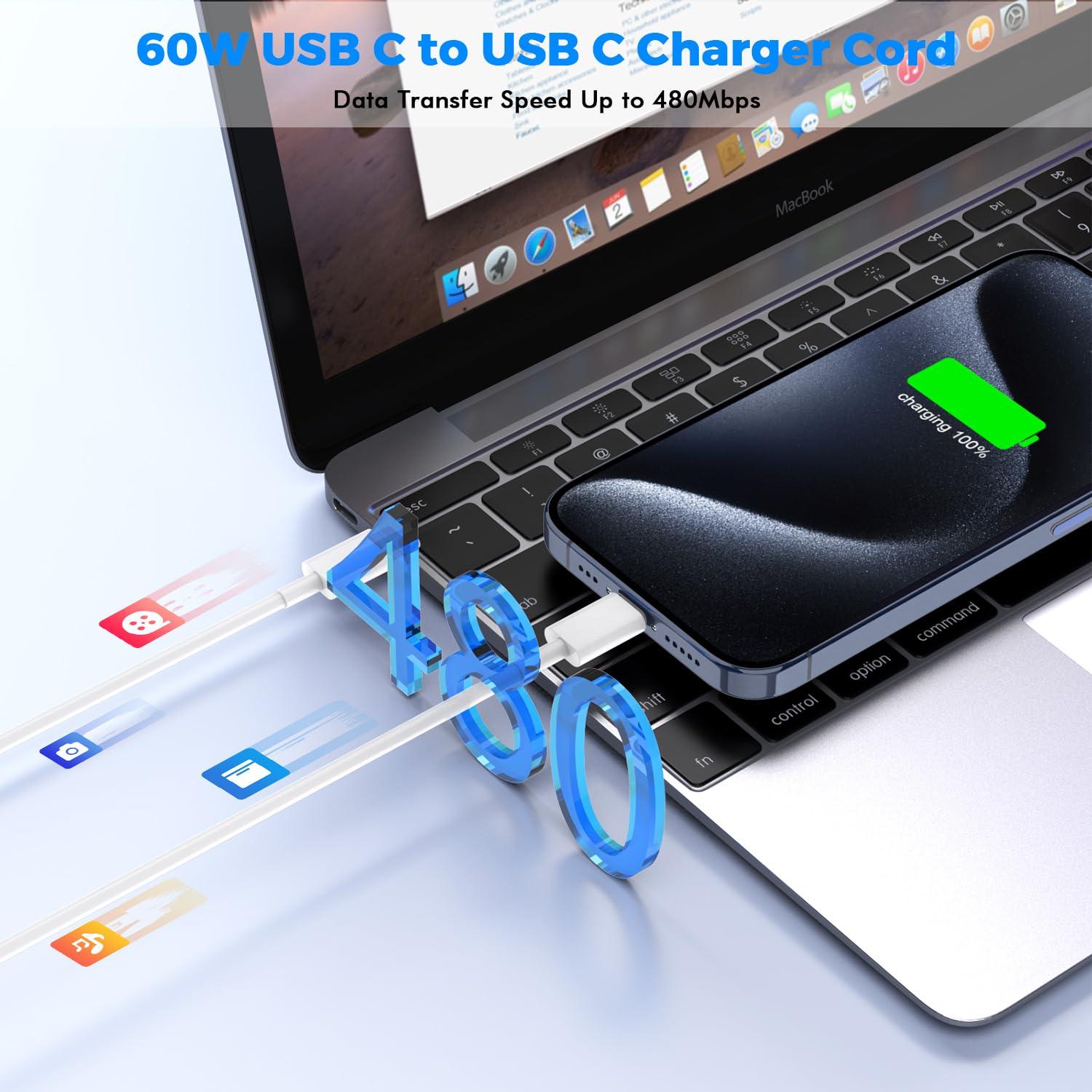 Cargador USB-C 30W para MacBook Air/Pro + Cable 10FT
