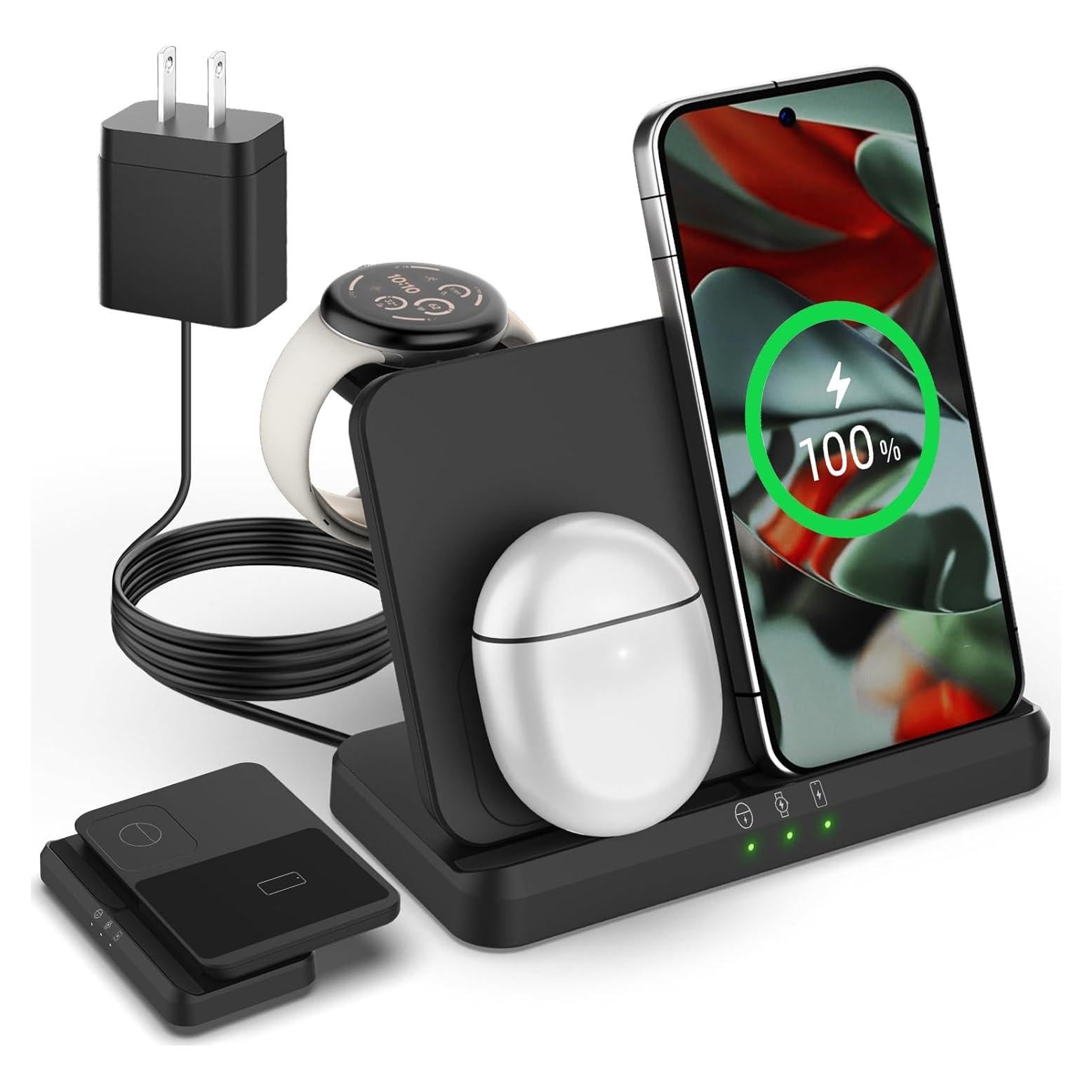 Cargador Inalámbrico 3 en 1 Google Pixel - Estación Plegable