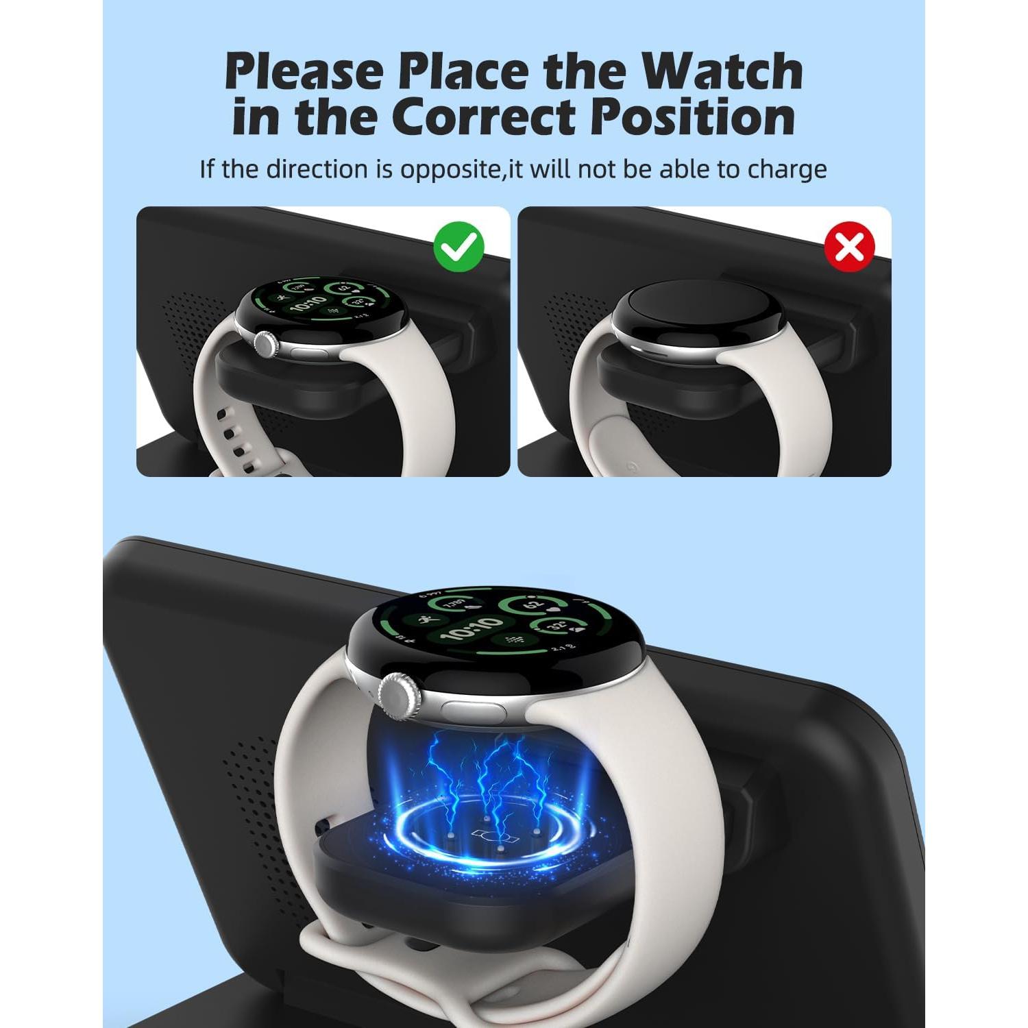 Cargador Inalámbrico 3 en 1 Google Pixel - Estación Plegable