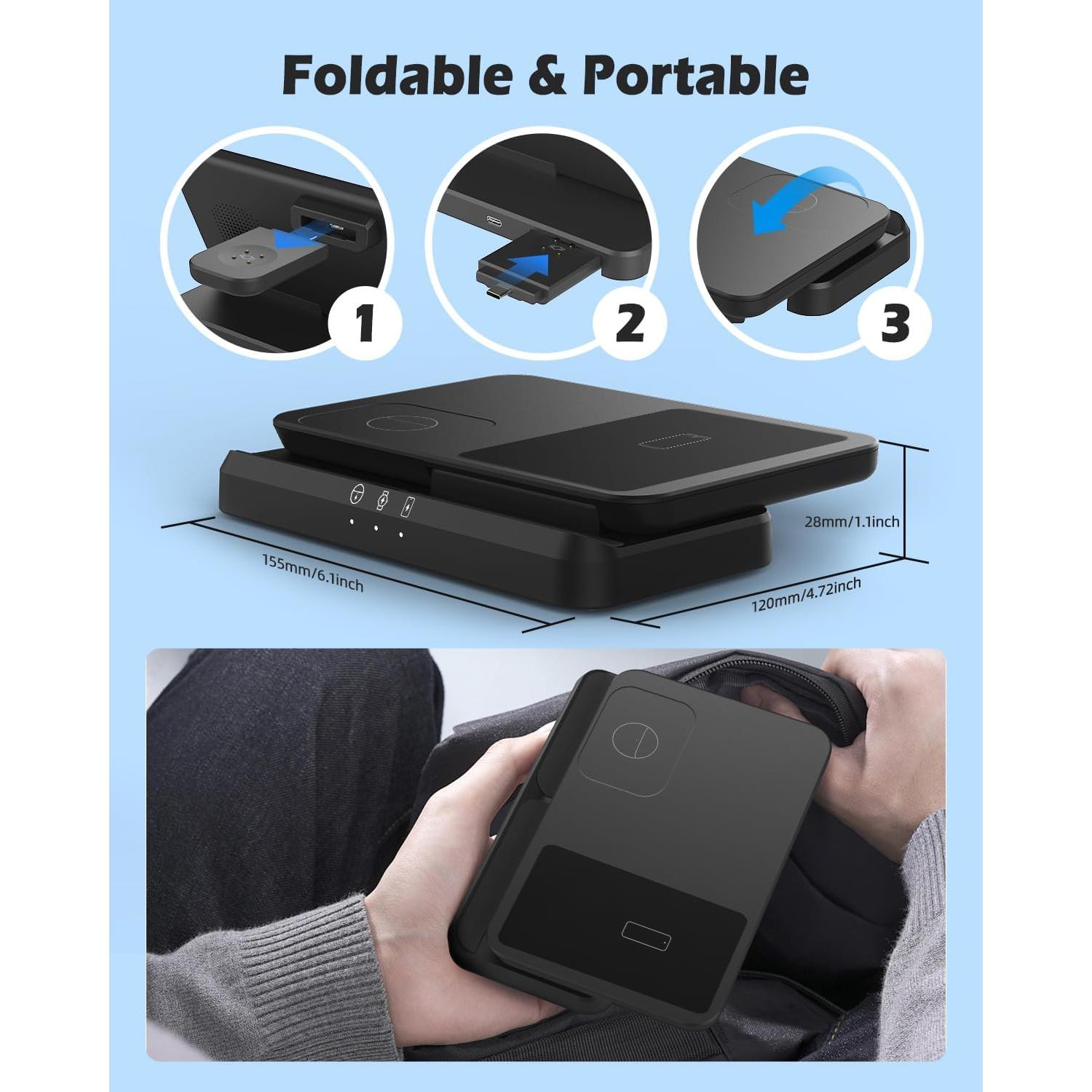 Cargador Inalámbrico 3 en 1 Google Pixel - Estación Plegable