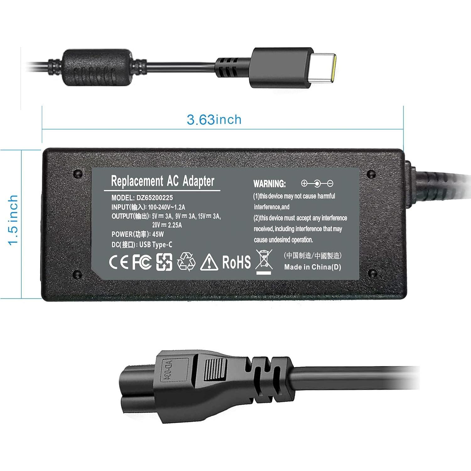 Cargador USB-C 45W DONGGUAN para Lenovo ThinkPad y Dell