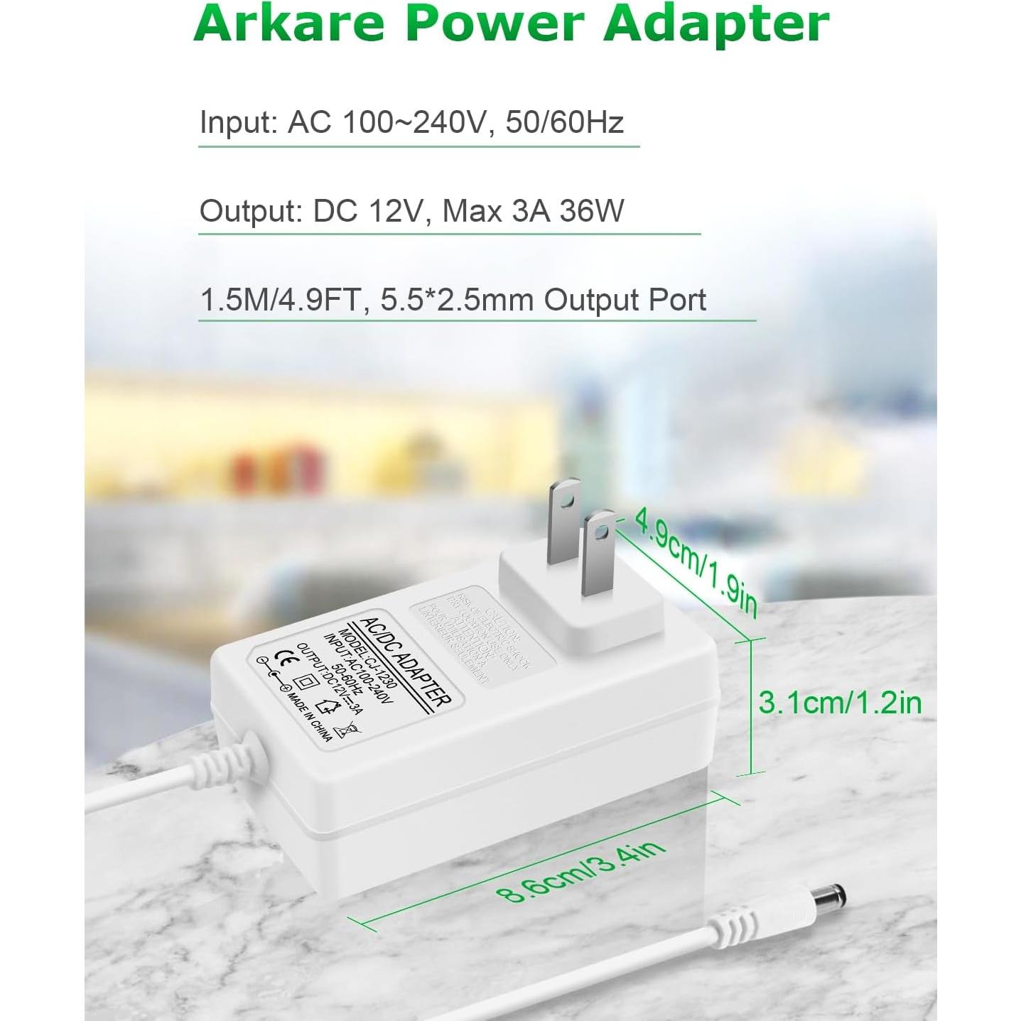 Adaptador de Alimentación AC/DC 12V 3A 36W Blanco con 10 Enchufes