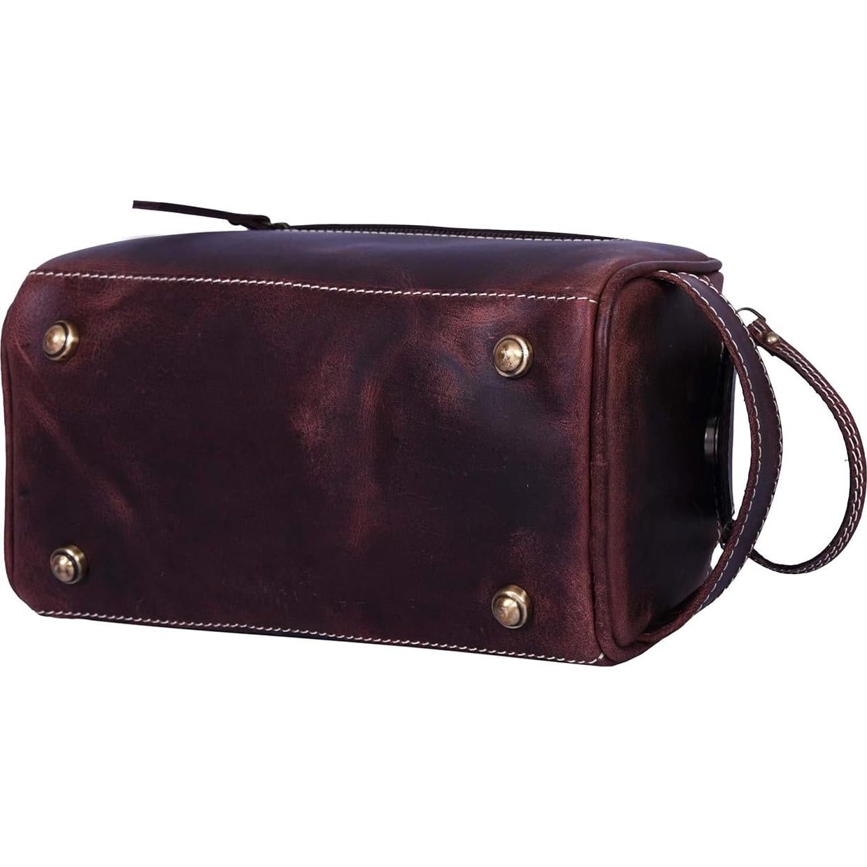 Neceser de Viaje de Cuero Aaron 26x12x14cm Impermeable