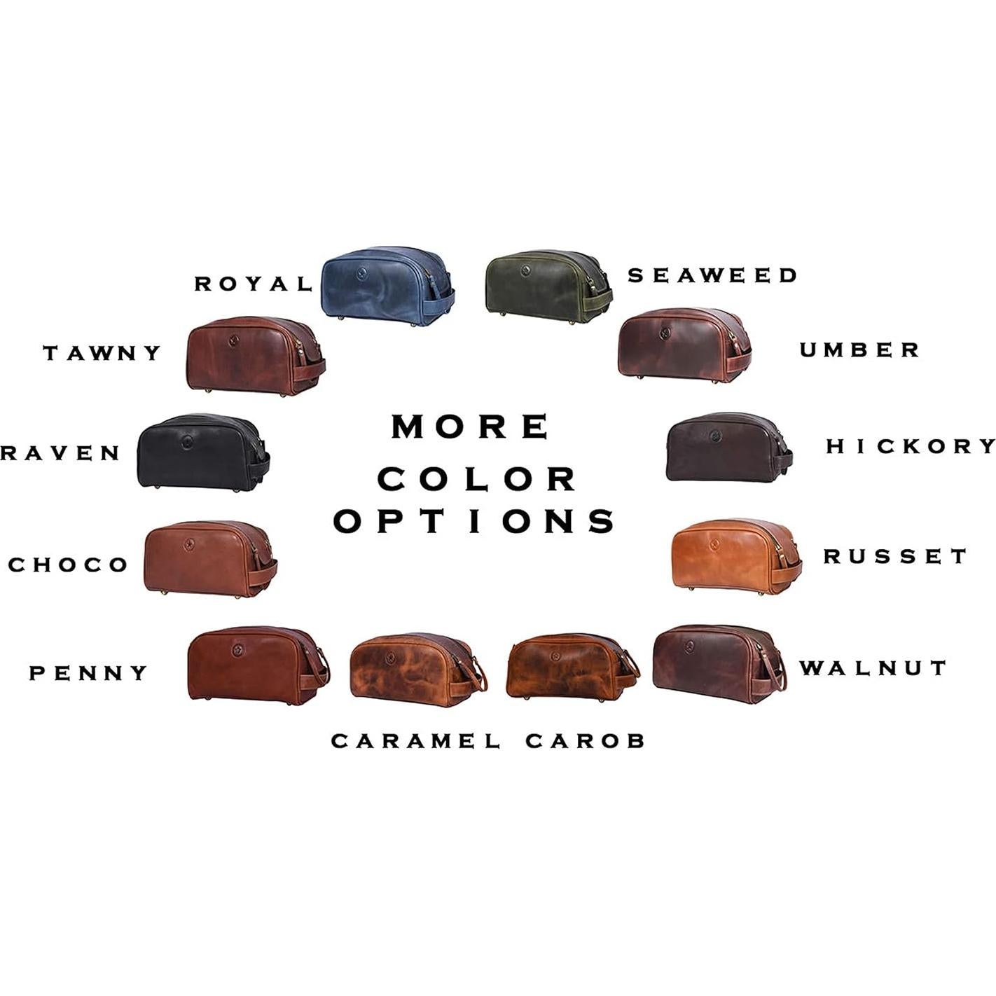 Neceser de Viaje de Cuero Aaron 26x12x14cm Impermeable