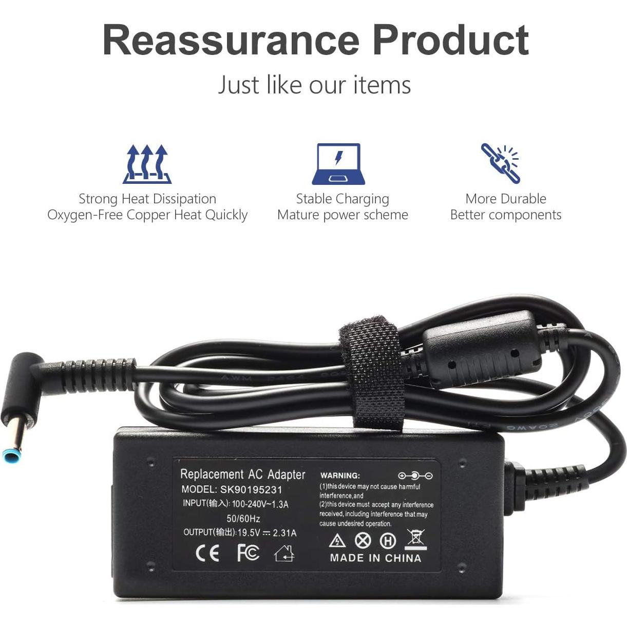 Cargador de Laptop 45W VillaCool Compatible con HP 14"