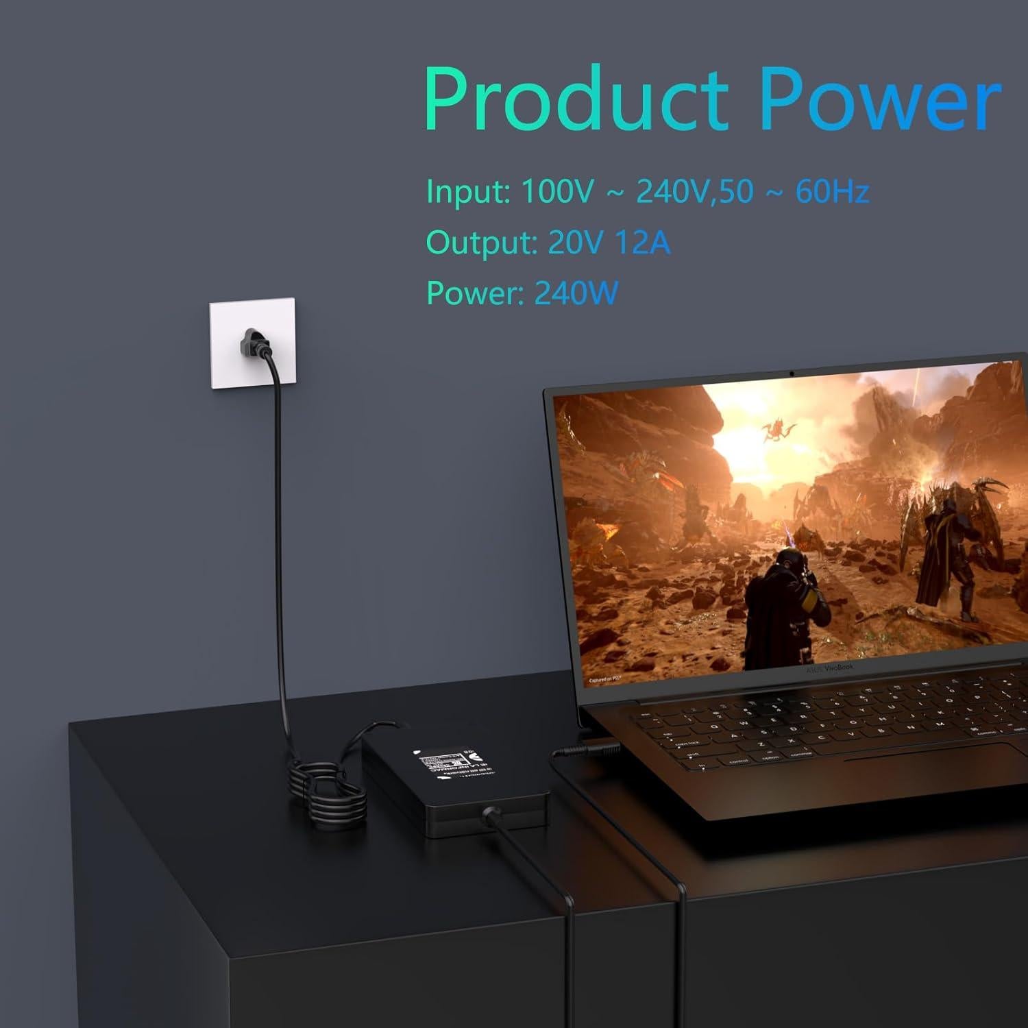 Cargador de Laptop GERVGHS 240W Compatible MSI GE76 GE66