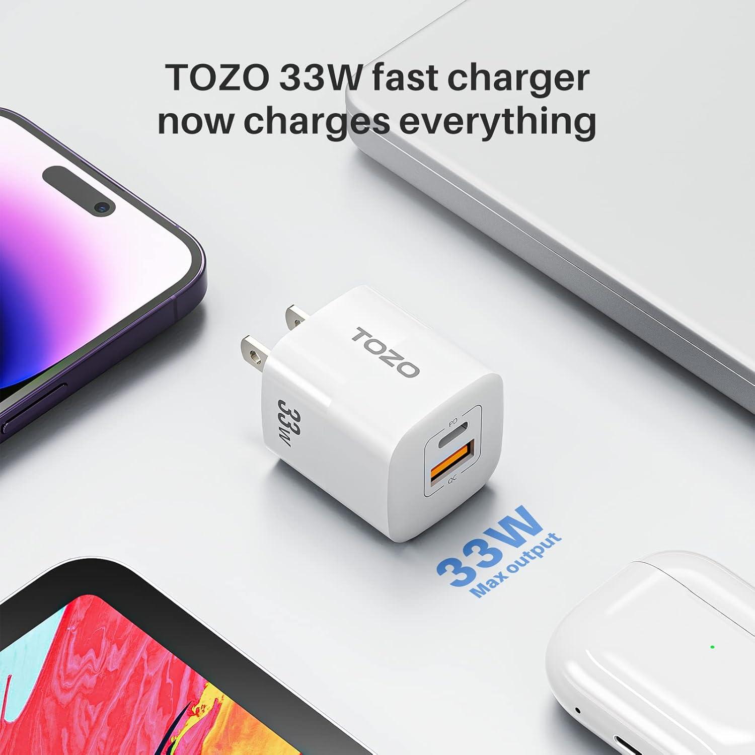 Cargador de Pared TOZO C3 33W PD USB-C Blanco