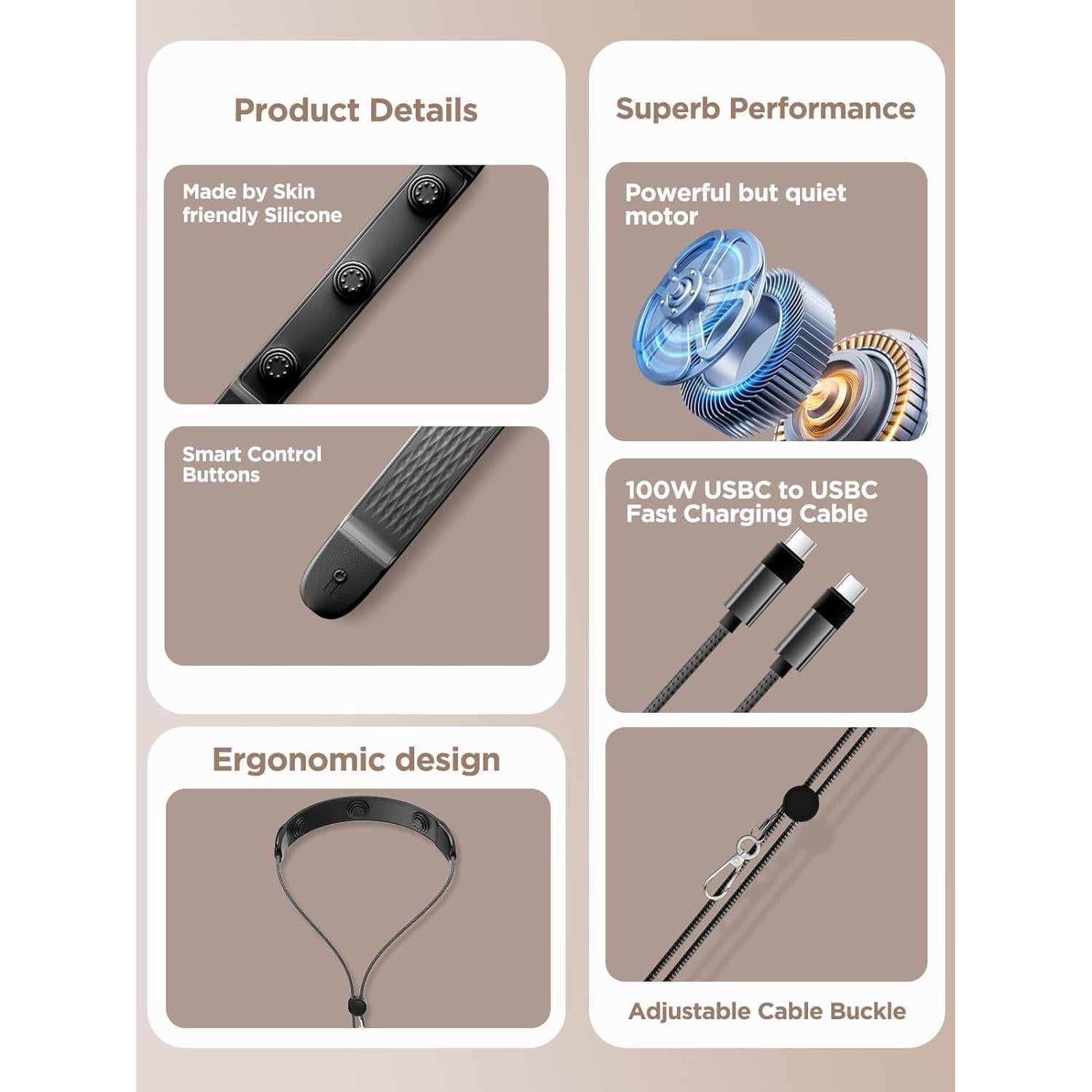 Cable de Carga Rápida USB C a USB C Aioneus 1.37m 100W