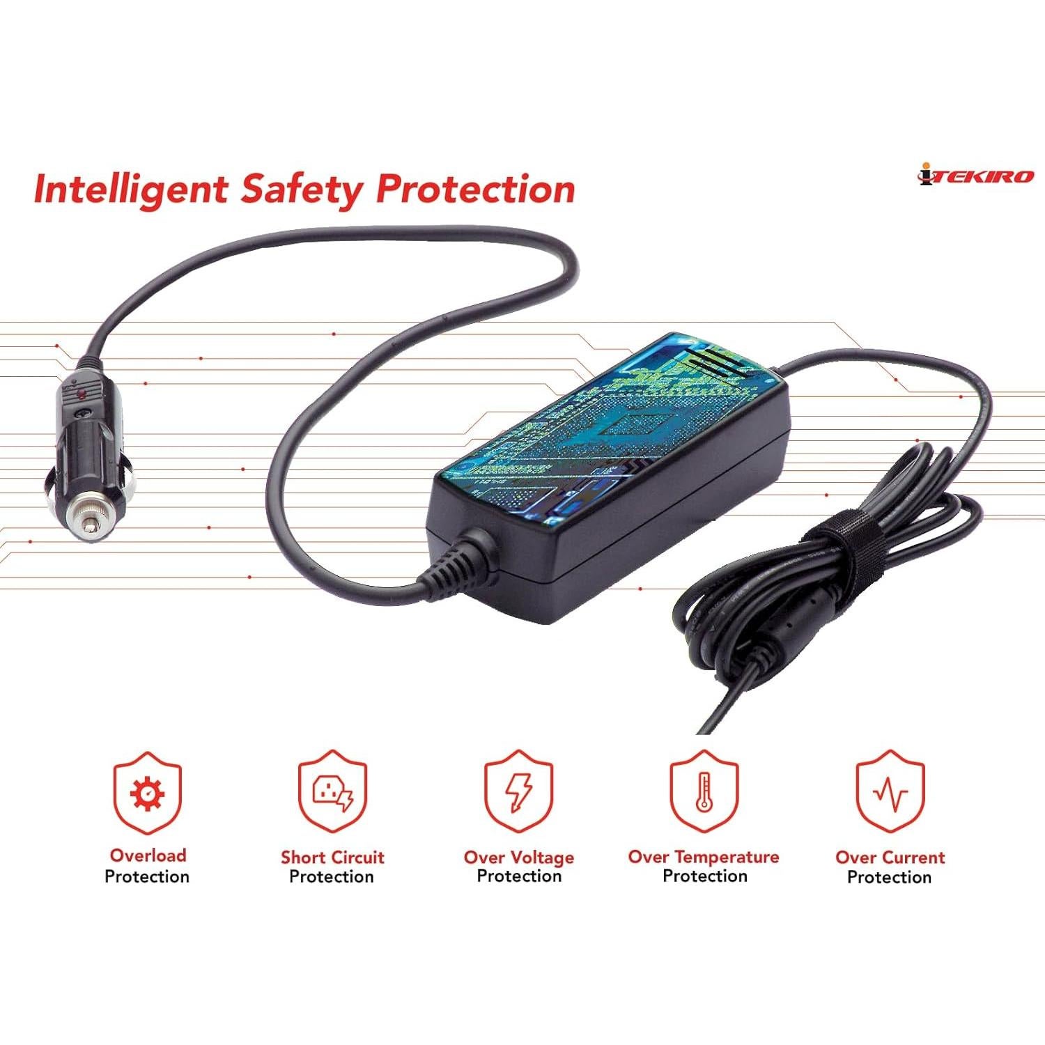 Cargador de Auto iTEKIRO para Fujitsu Stylistic 12-24V 65W