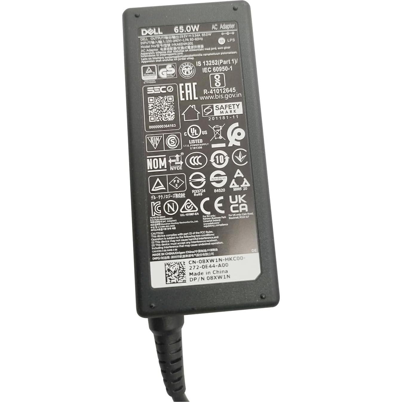 Cargador de Laptop Dell 65W Adaptador CA 4.5mm Negro HKA65NM201