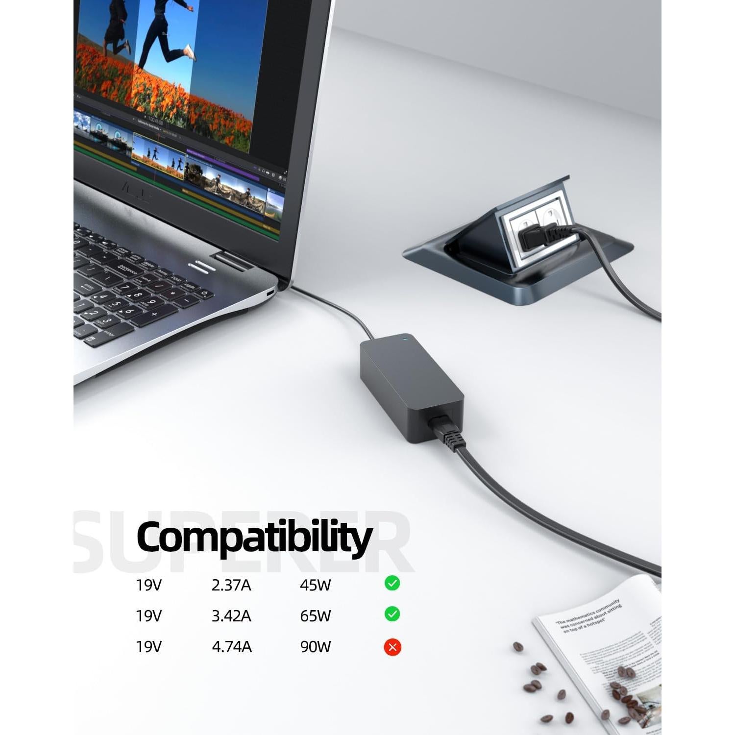 Cargador de CA Superer 65W para Acer Chromebook y Aspire