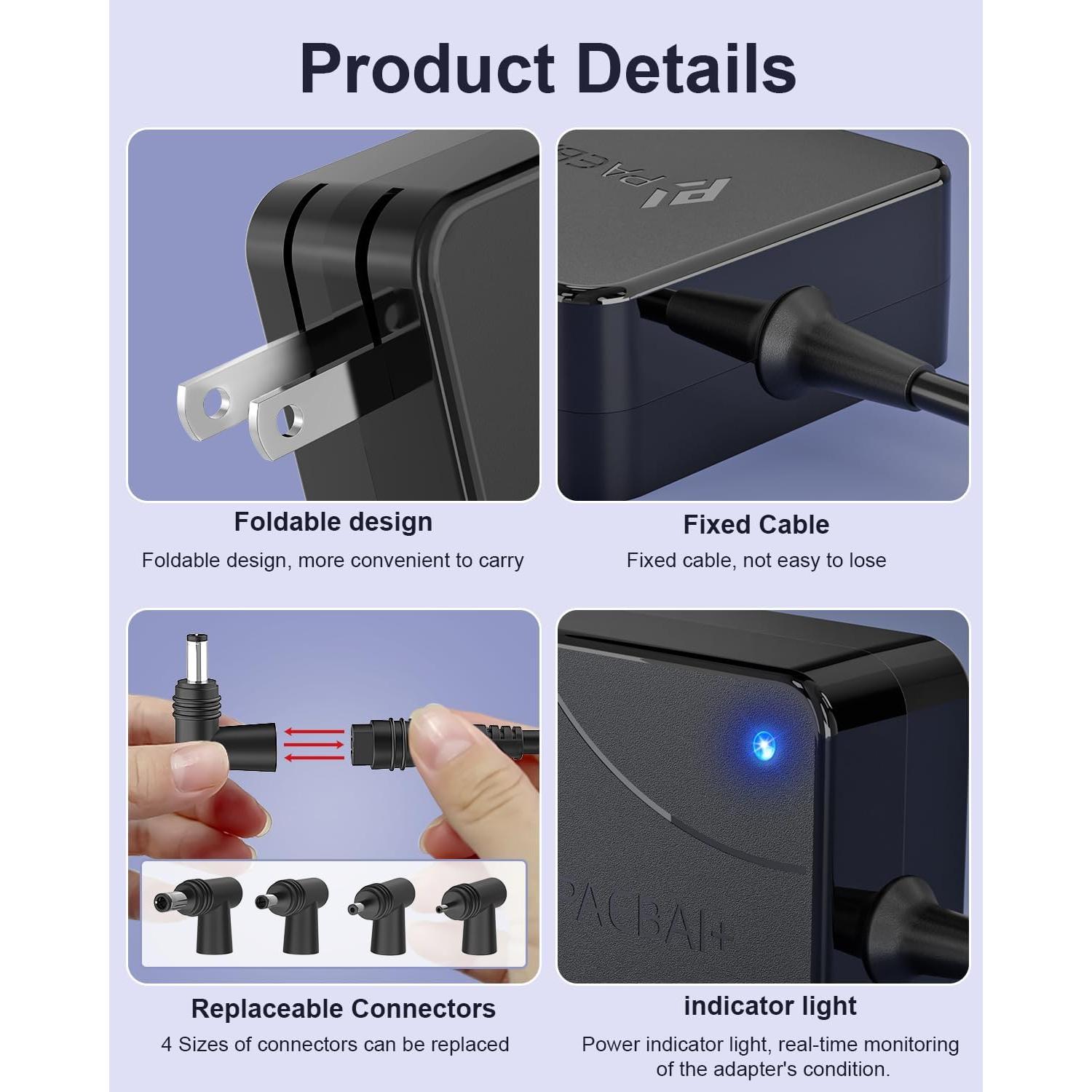 Cargador de Laptop 65W PAEBAI+ para Asus Vivobook Zenbook