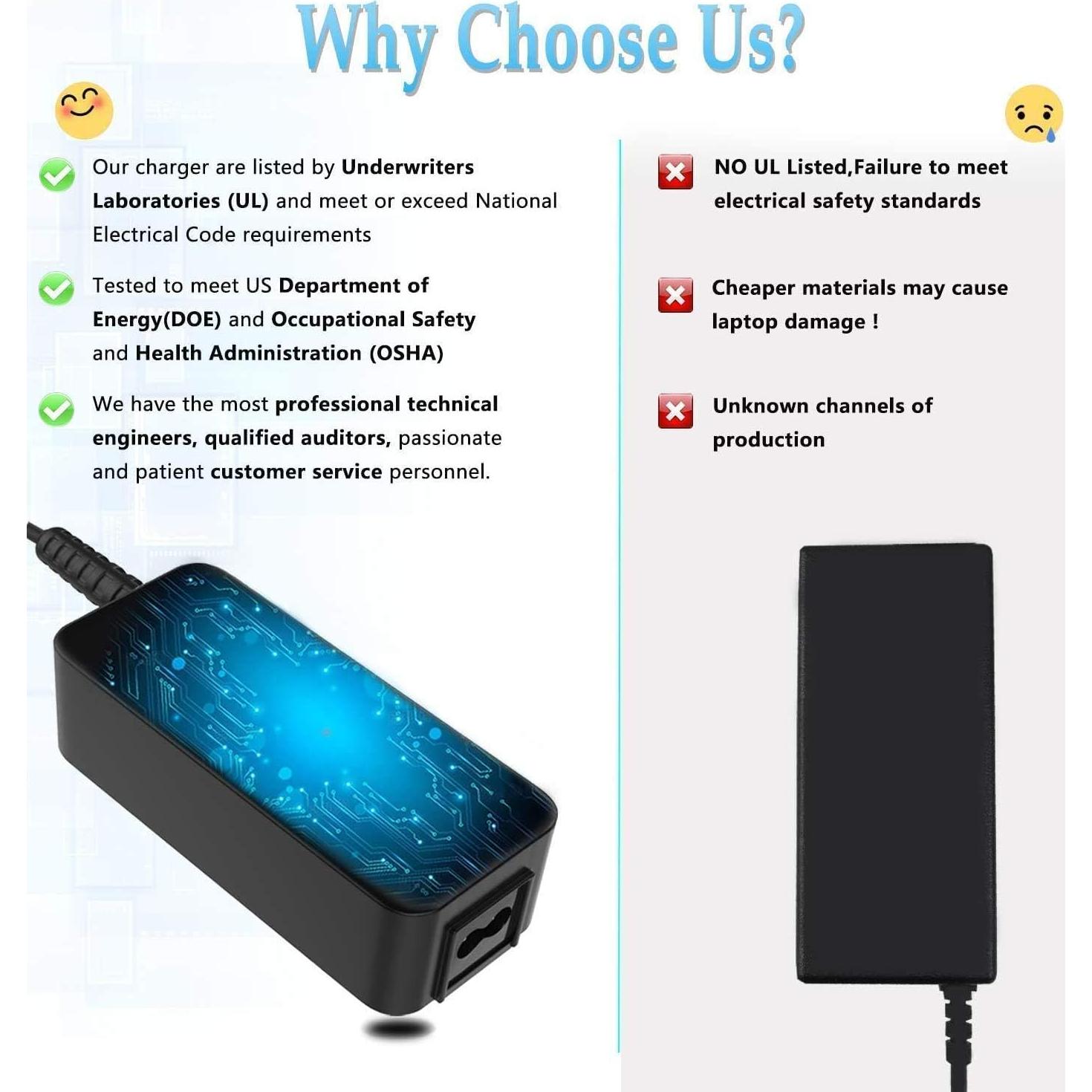 Cargador de CA 45W Superer para Acer Travelmate X5