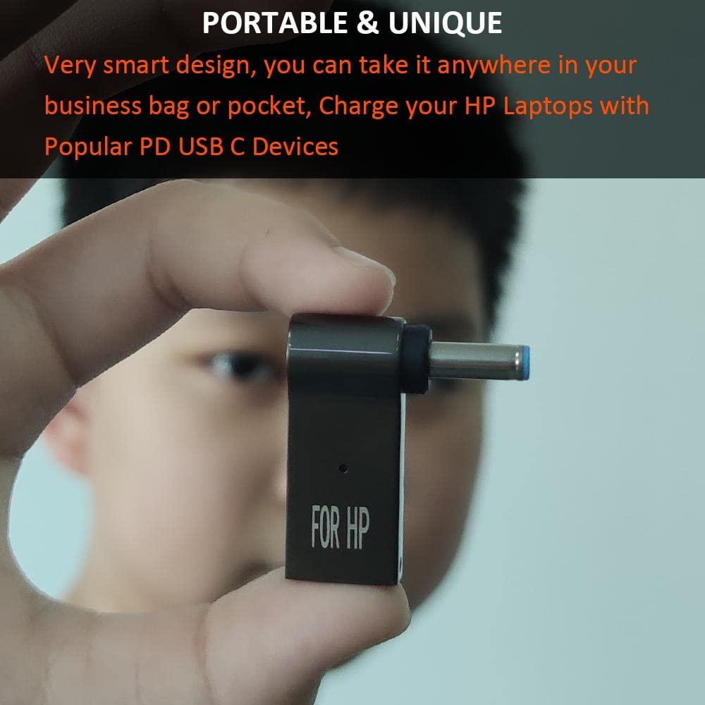 Adaptador USB C a 4.5mm Punta Azul Inteligente HP 65W 90W