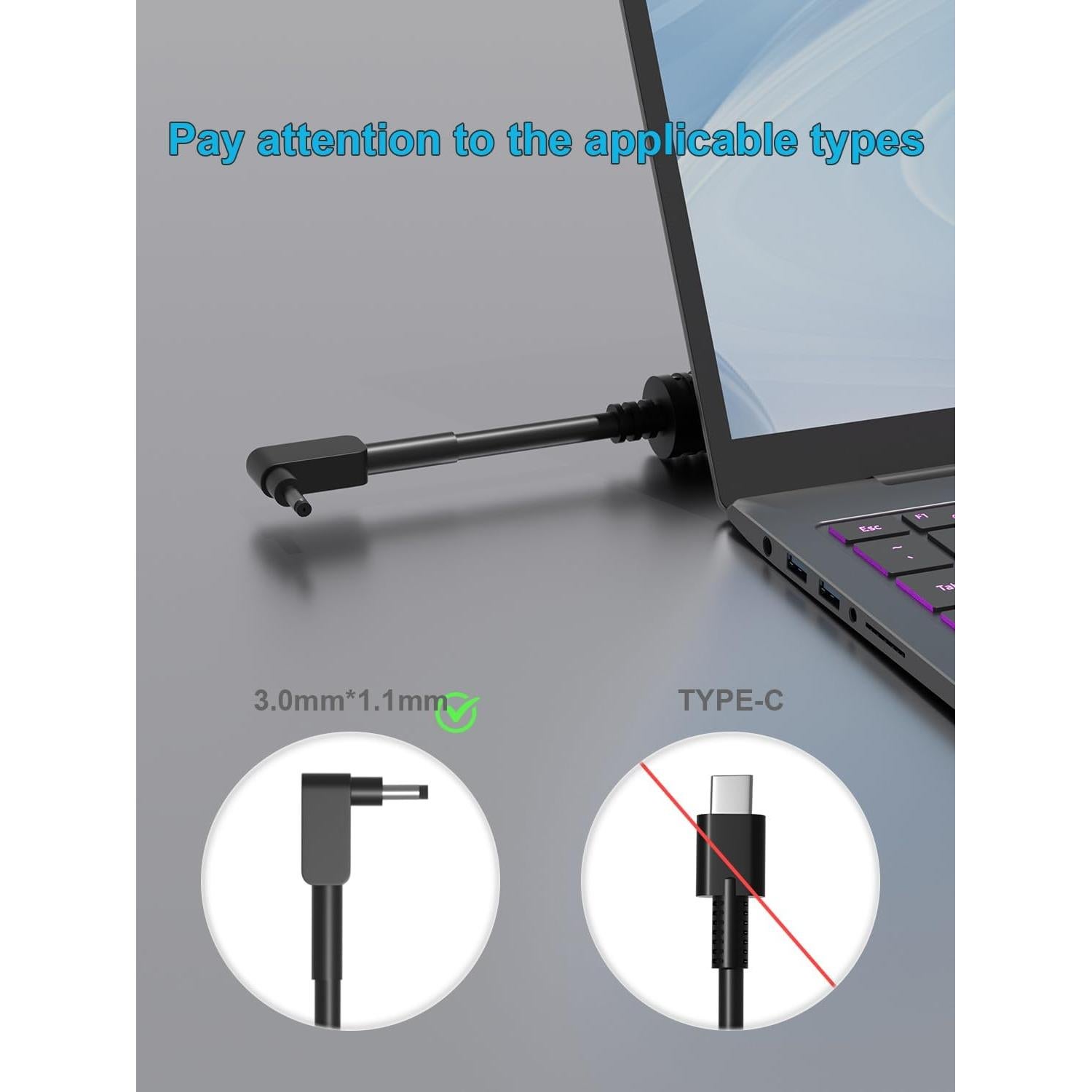 Cargador AC 65W 45W HSXIRQA para Laptop Acer Chromebook