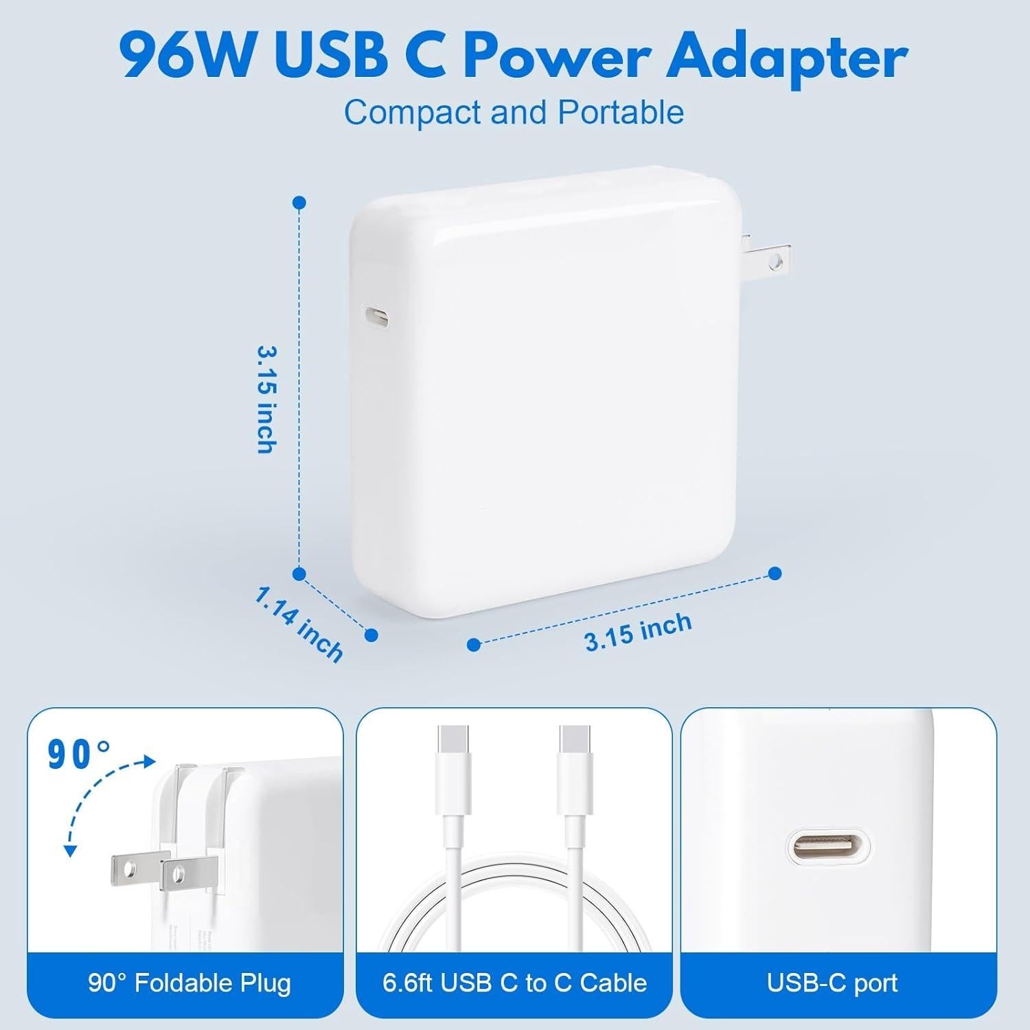 Cargador Rápido USB-C 96W Shenzhen Ouboyu con Cable 2m