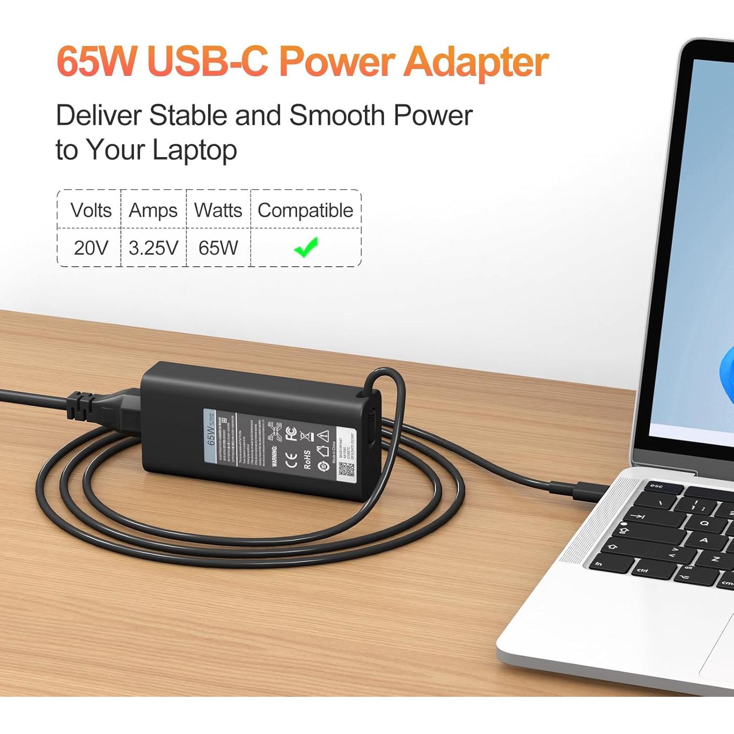 Cargador USB-C 65W Dell XPS 13 9250 9350 Latitude Inspiron