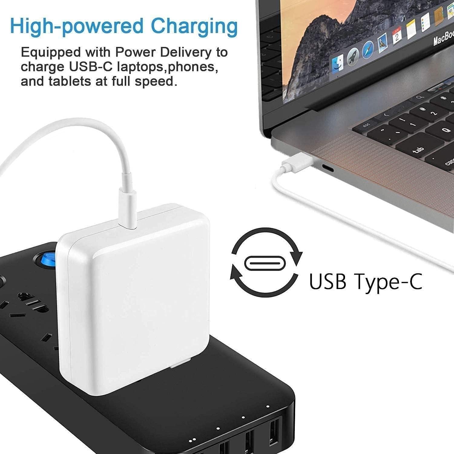 Cargador USB-C 96W DHMXDC para MacBook Pro/Air, Blanco