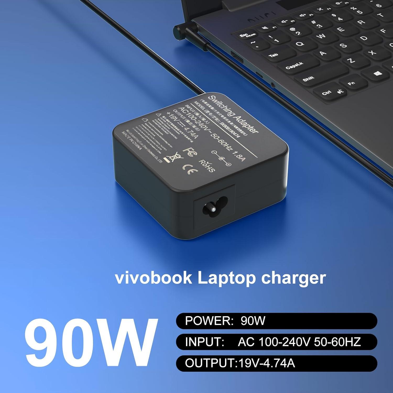Cargador de Laptop 90W Asus Vivobook y ExpertBook 19V 4.74A