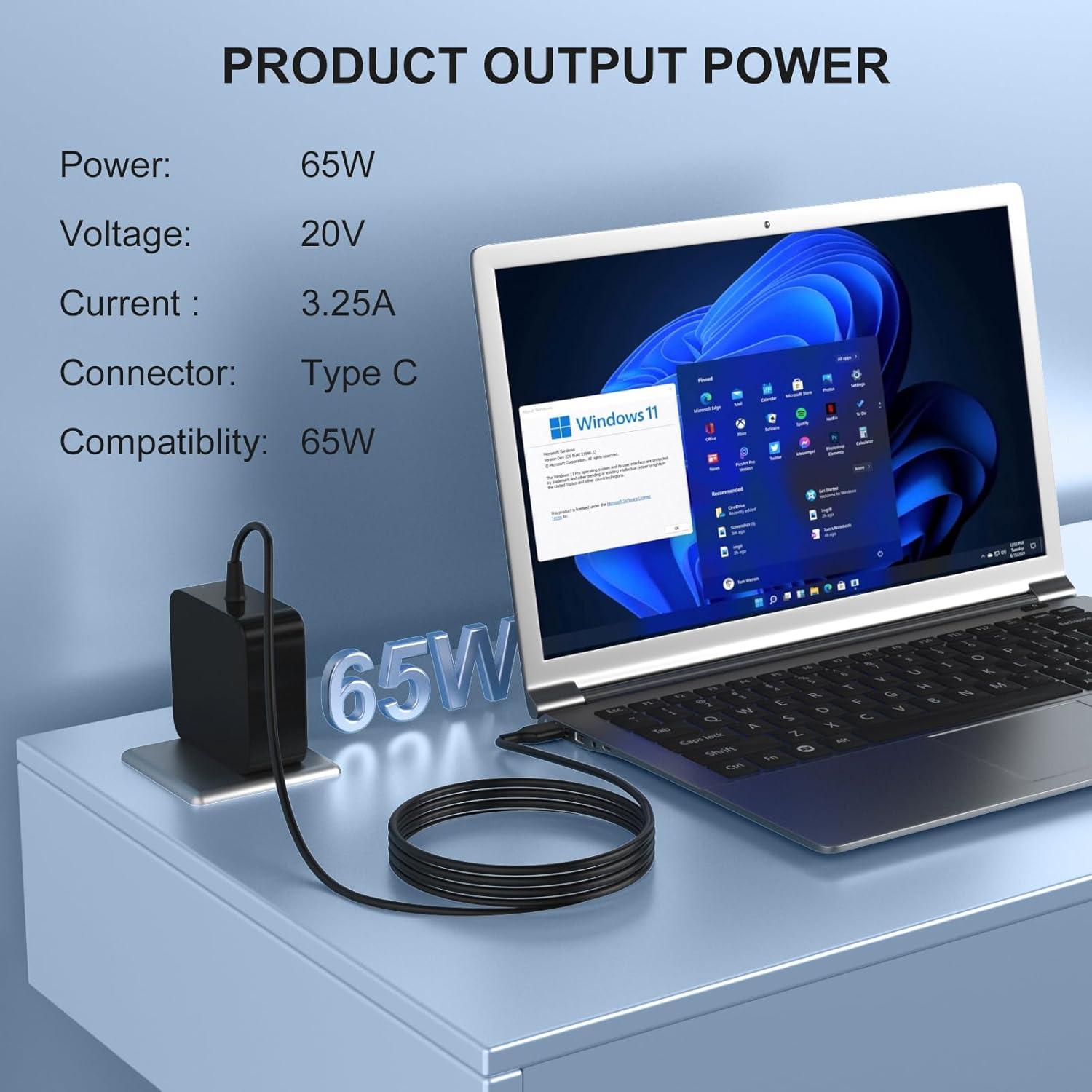 Cargador USB-C 65W LQM para Asus ZenBook y Chromebook