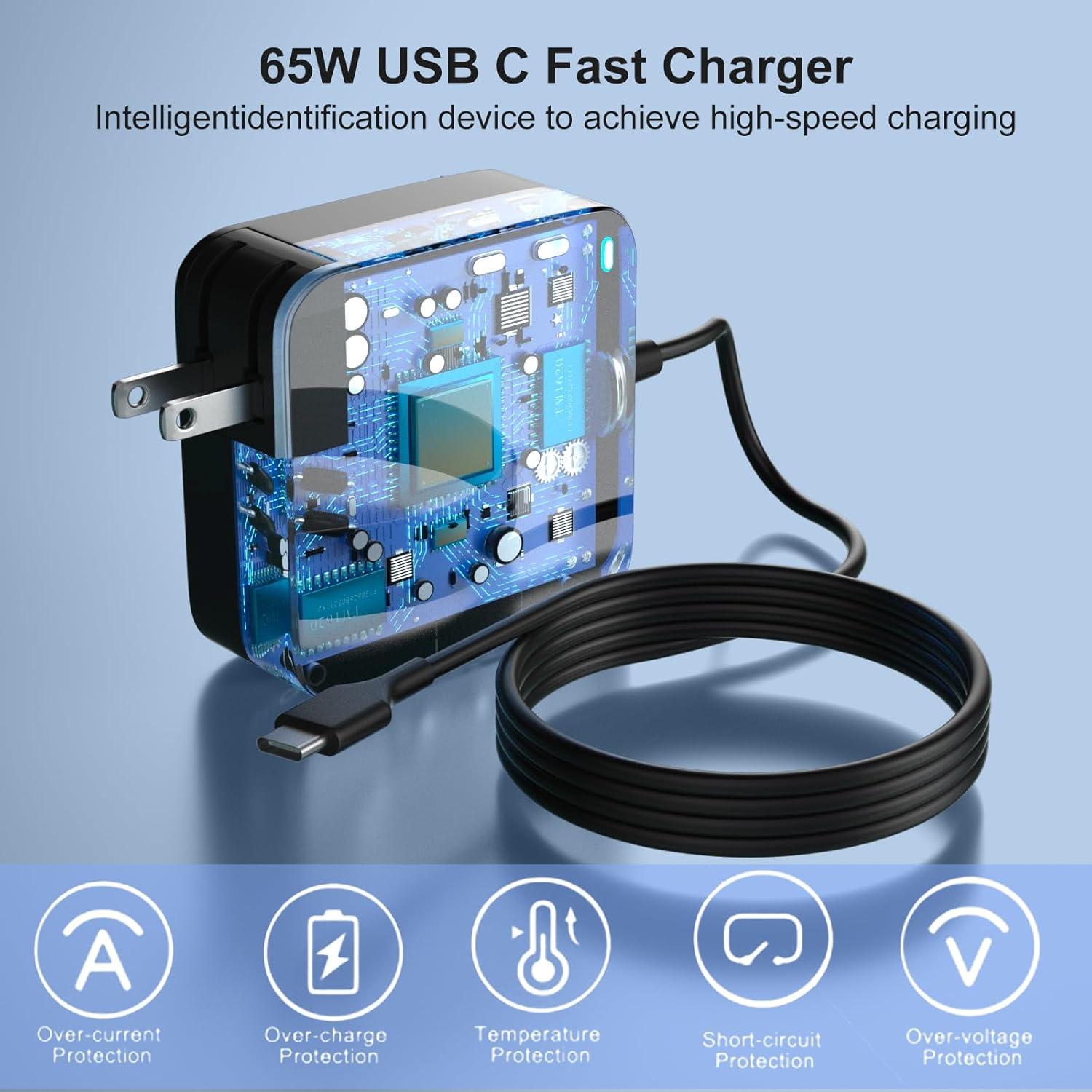 Cargador USB-C 65W LQM para Asus ZenBook y Chromebook