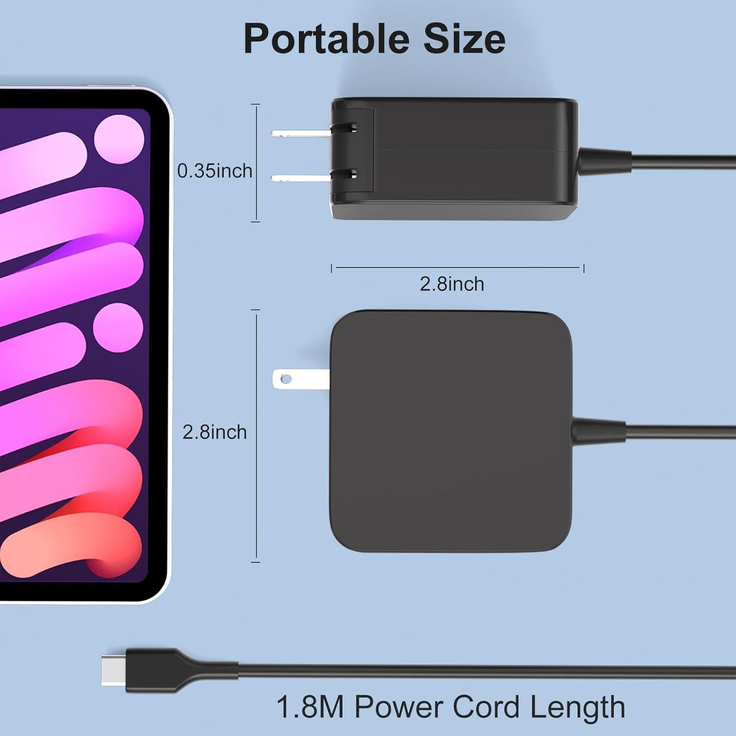 Cargador USB-C 65W LQM para Asus ZenBook y Chromebook
