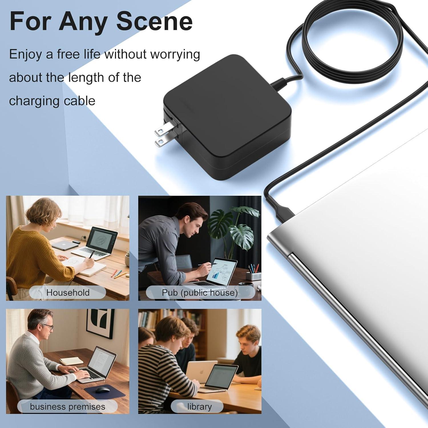 Cargador USB-C 65W LQM para Asus ZenBook y Chromebook