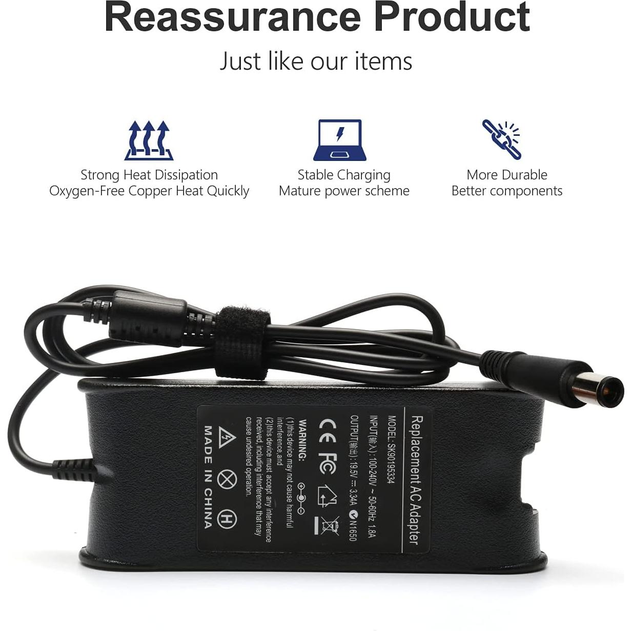 Cargador de Laptop Tinkon 65W 19.5V 3.34A Compatible Dell