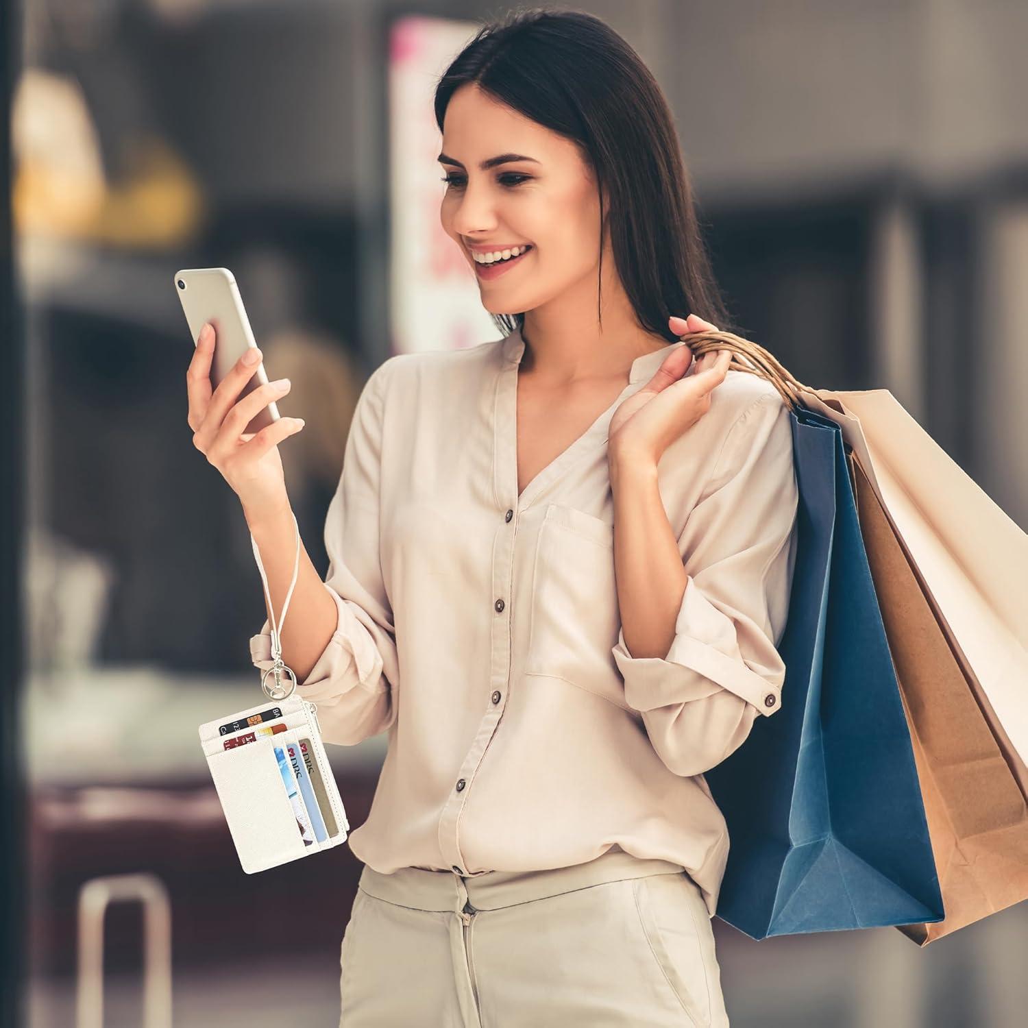 Cartera SEAVILIA Mujer RFID Compacta Beige con Llavero