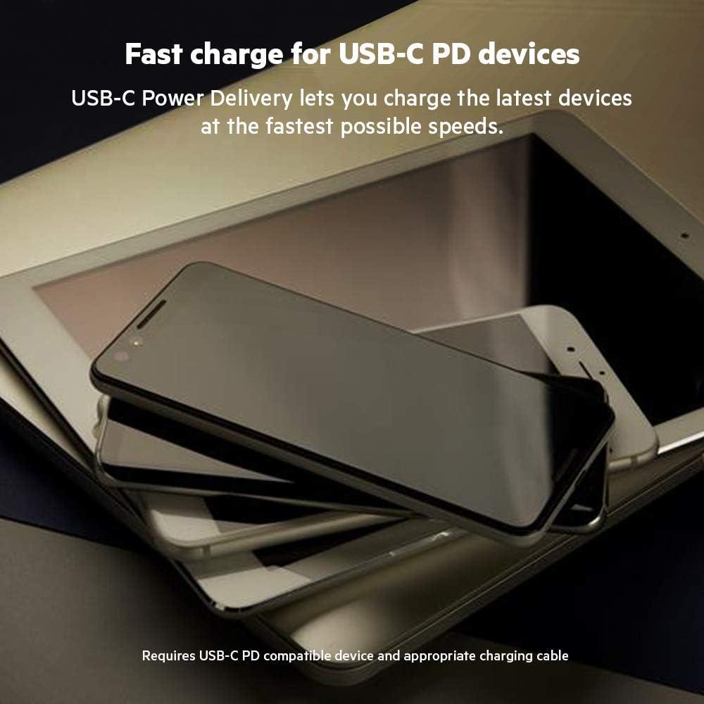 Cargador USB-C Doble Puerto Belkin 68W Carga Rápida GaN Blanco