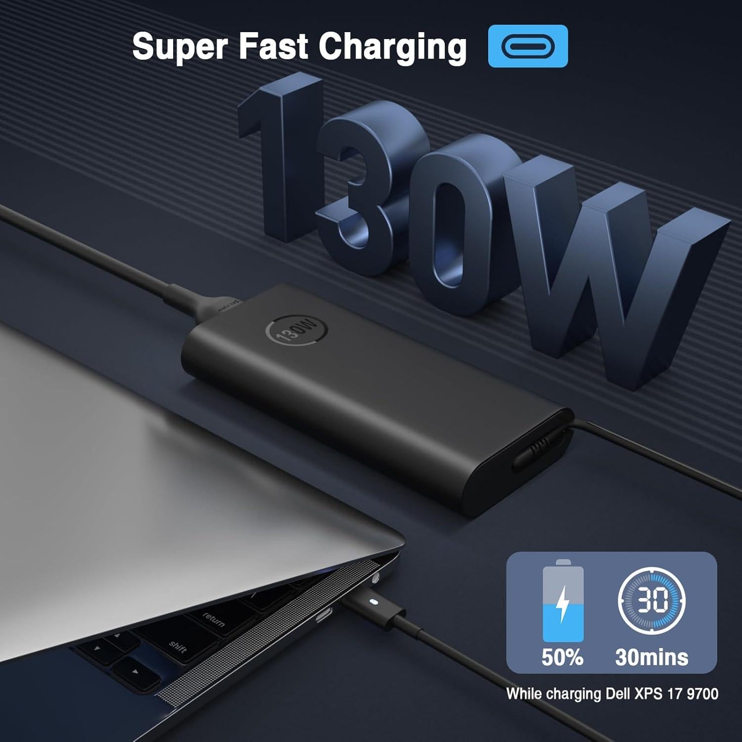 Cargador USB C 130W para Dell XPS 15 17 Precision Latitude