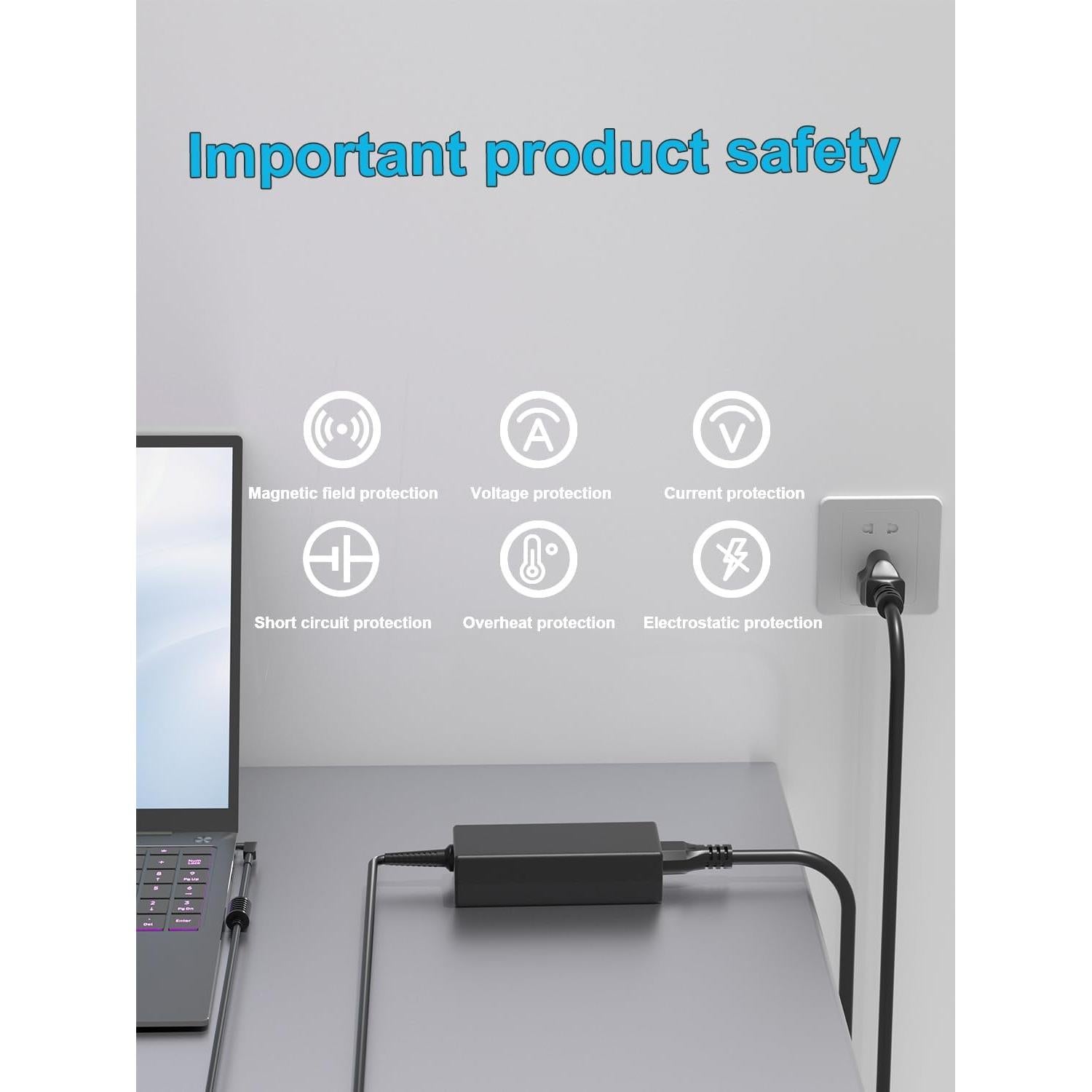 Cargador de CA 19V 65W Compatible con Acer Chromebook y Aspire