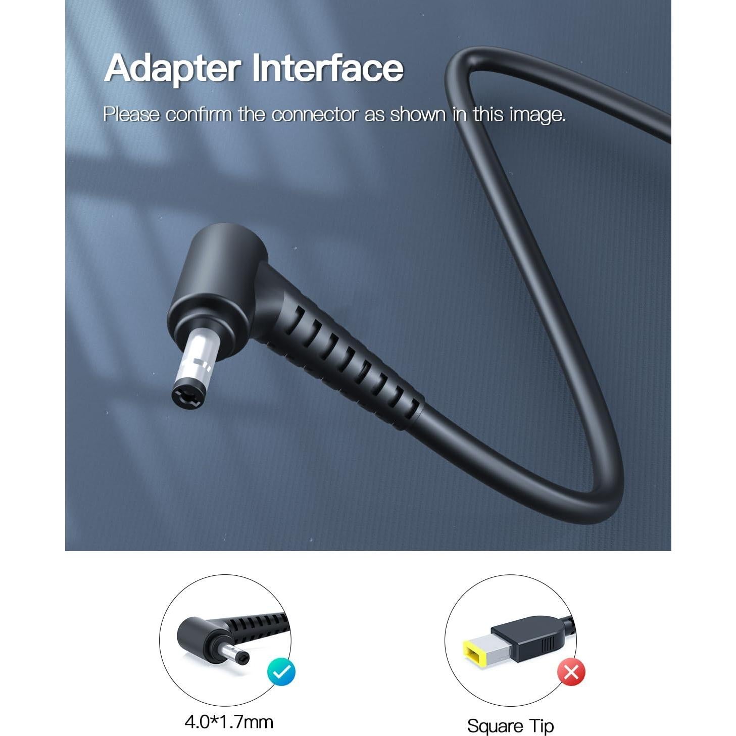 Cargador de Laptop Pwept 65W Compatible con Lenovo Ideapad