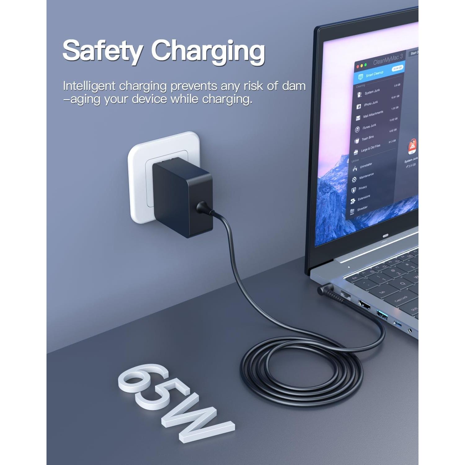 Cargador de Laptop Pwept 65W Compatible con Lenovo Ideapad