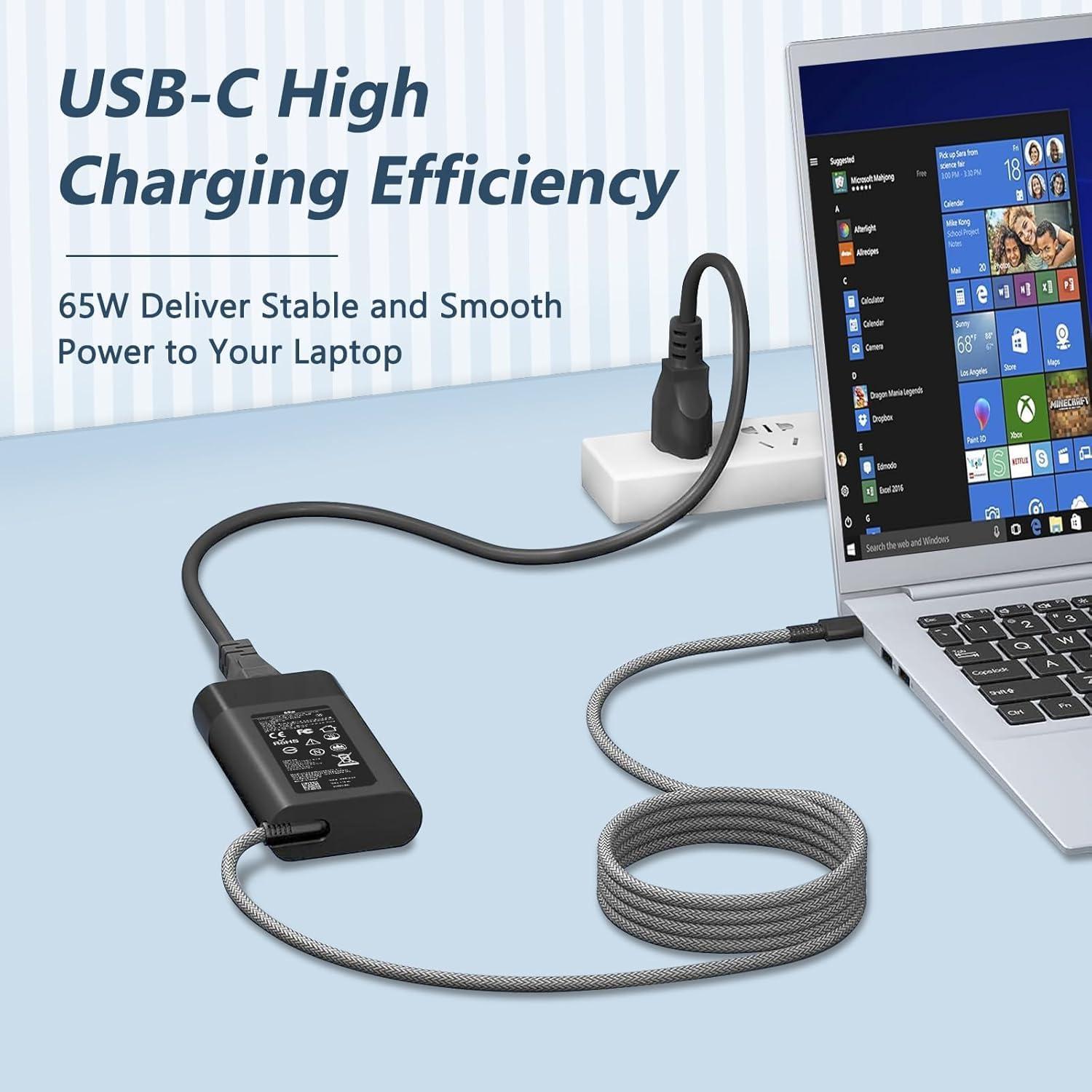 Cargador USB C 65W ELECBRAiN para Laptop HP Spectre Envy