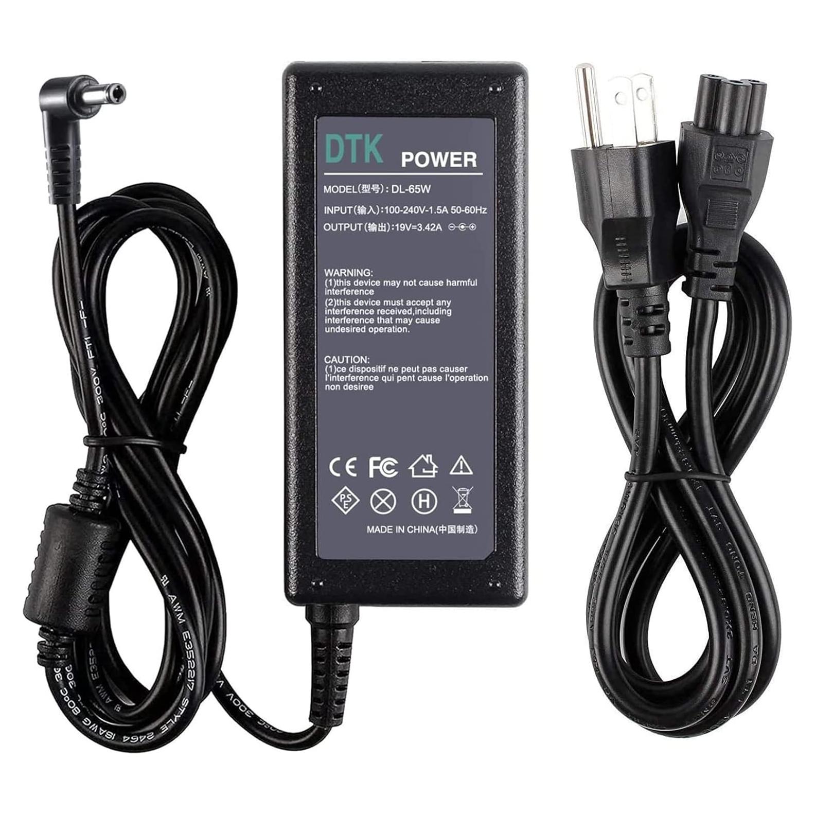 Adaptador de CA DTK 19V 3.42A 65W para Laptops Asus y Toshiba