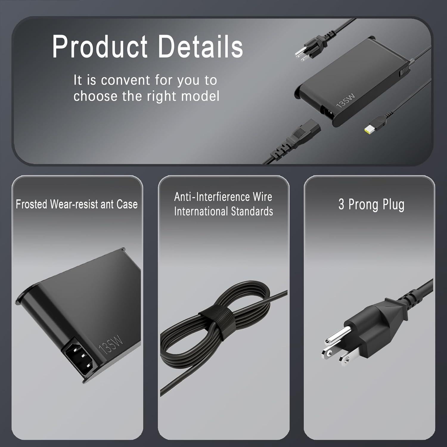 Cargador SLE-TECH 135W para Portátil Lenovo IdeaPad