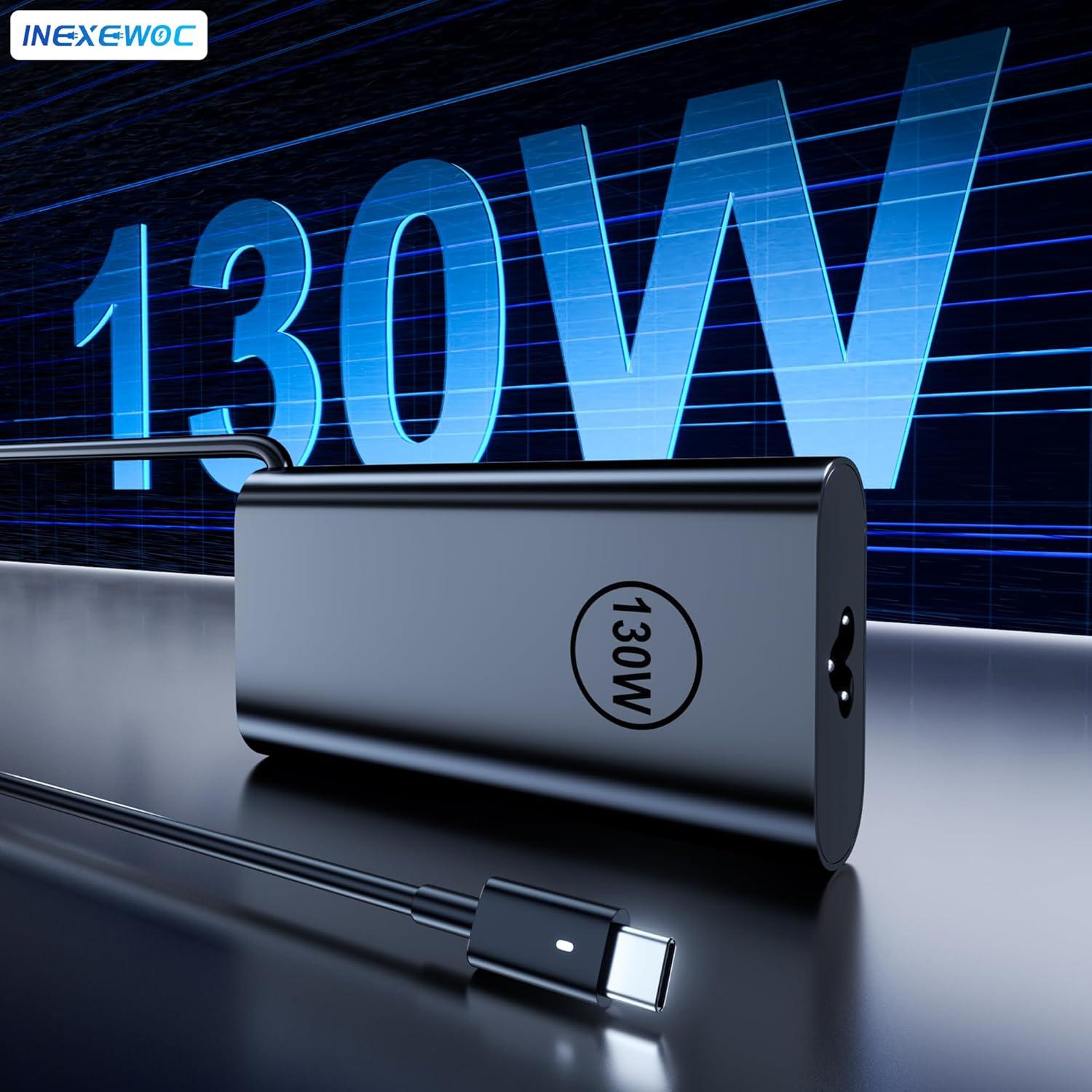 Cargador USB C 130W INEXEWOC para Laptop Dell XPS Precision Latitude