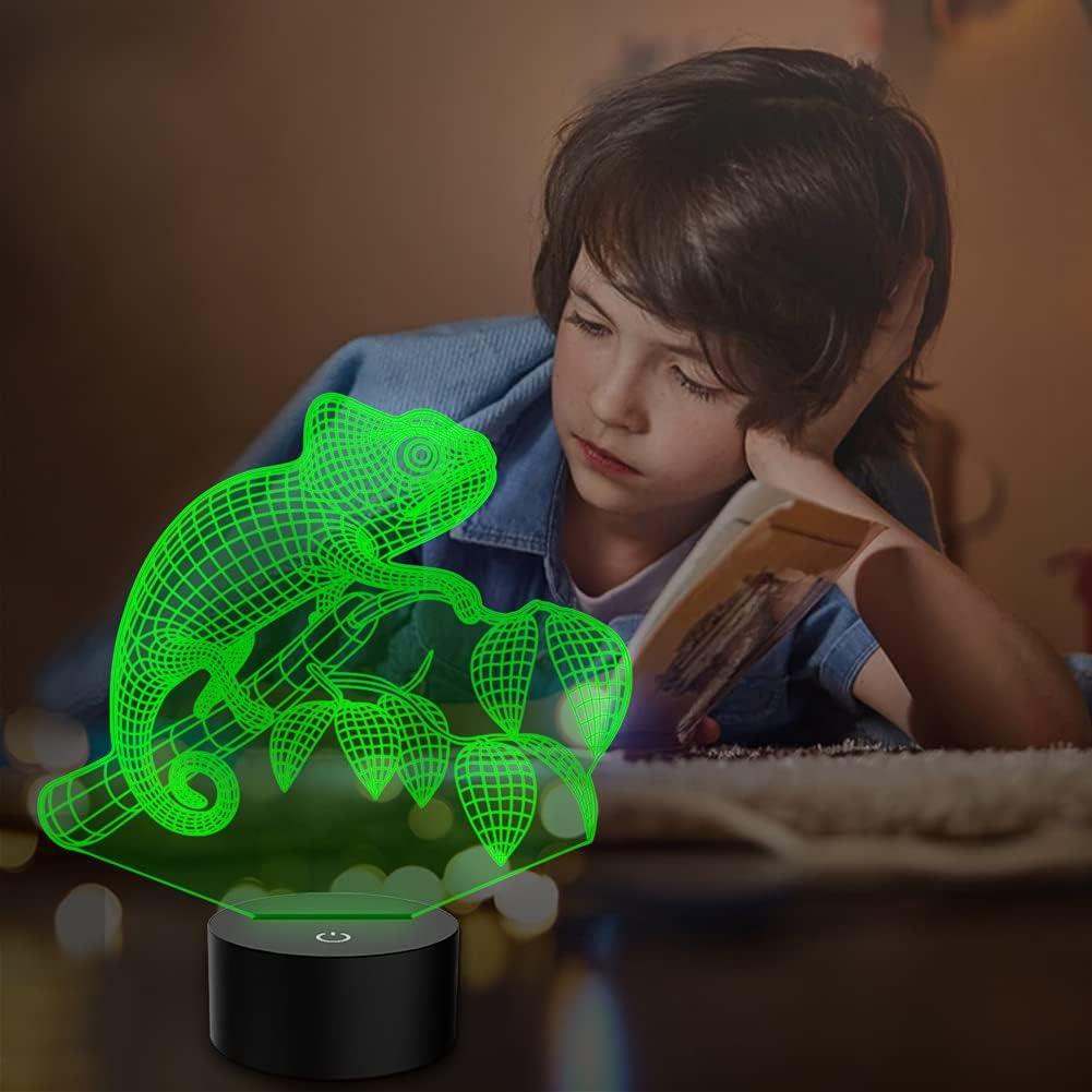 Luz Nocturna 3D Lagarto AGWIM con Control Remoto 16 Colores