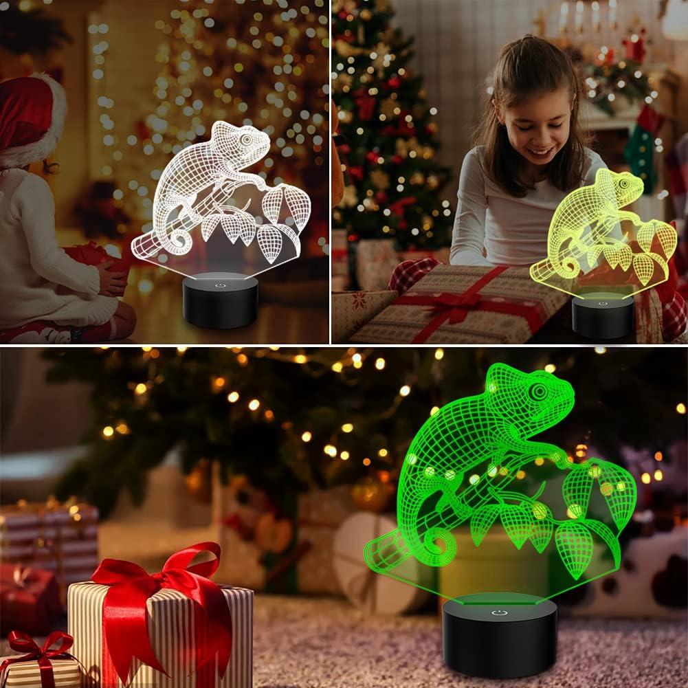 Luz Nocturna 3D Lagarto AGWIM con Control Remoto 16 Colores