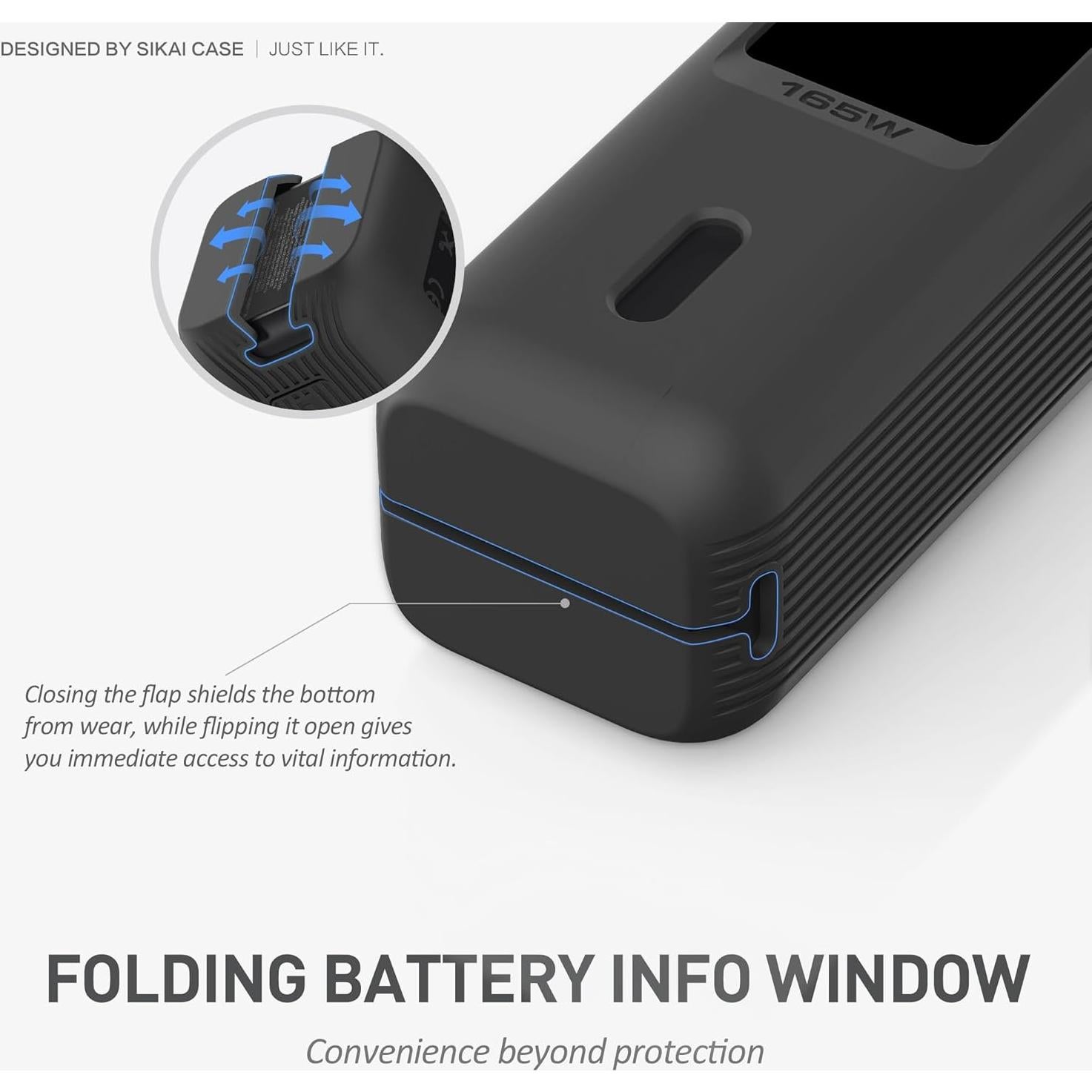 Funda de Silicona SIKAI para Banco de Poder Anker 165W Negro