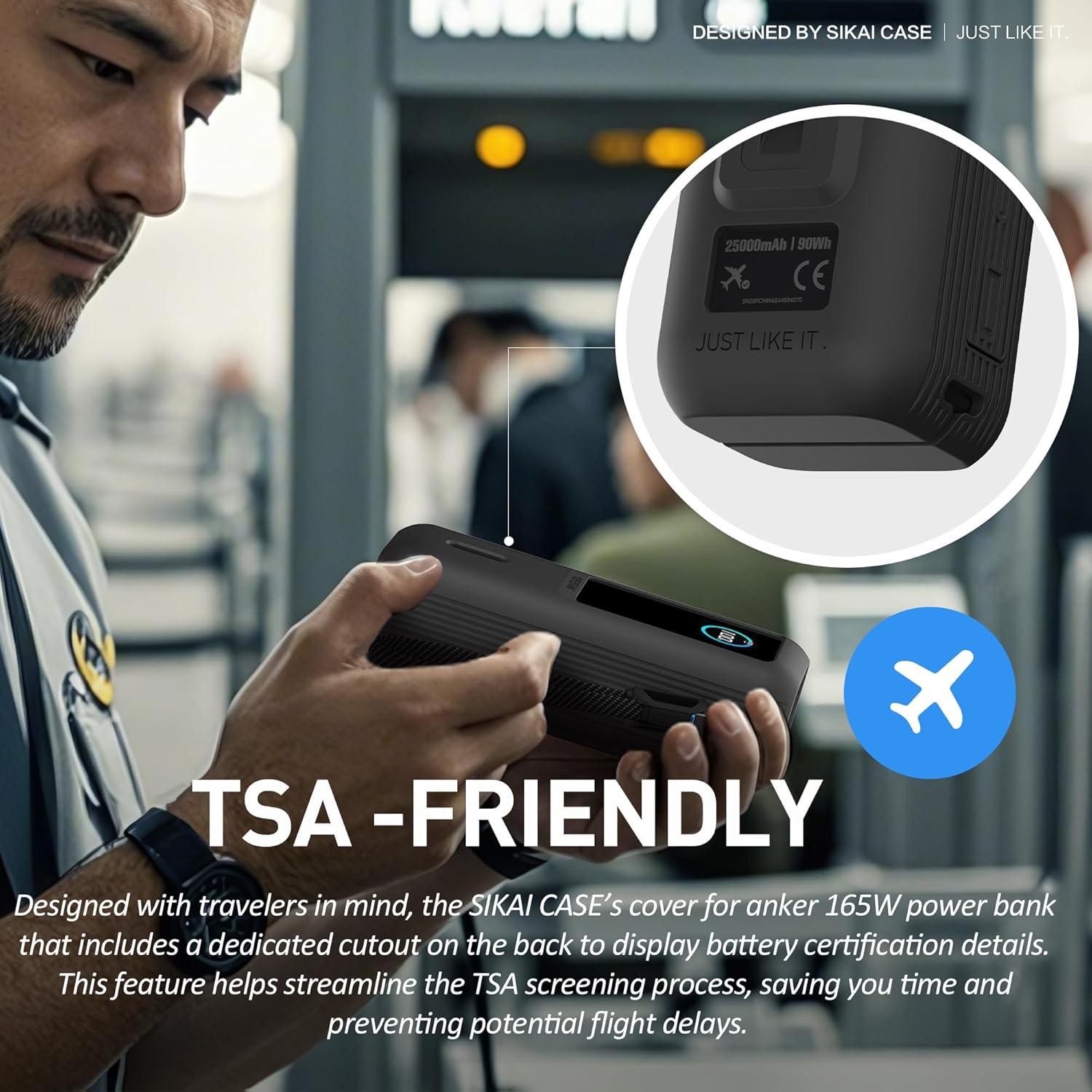 Funda de Silicona SIKAI para Banco de Poder Anker 165W Negro