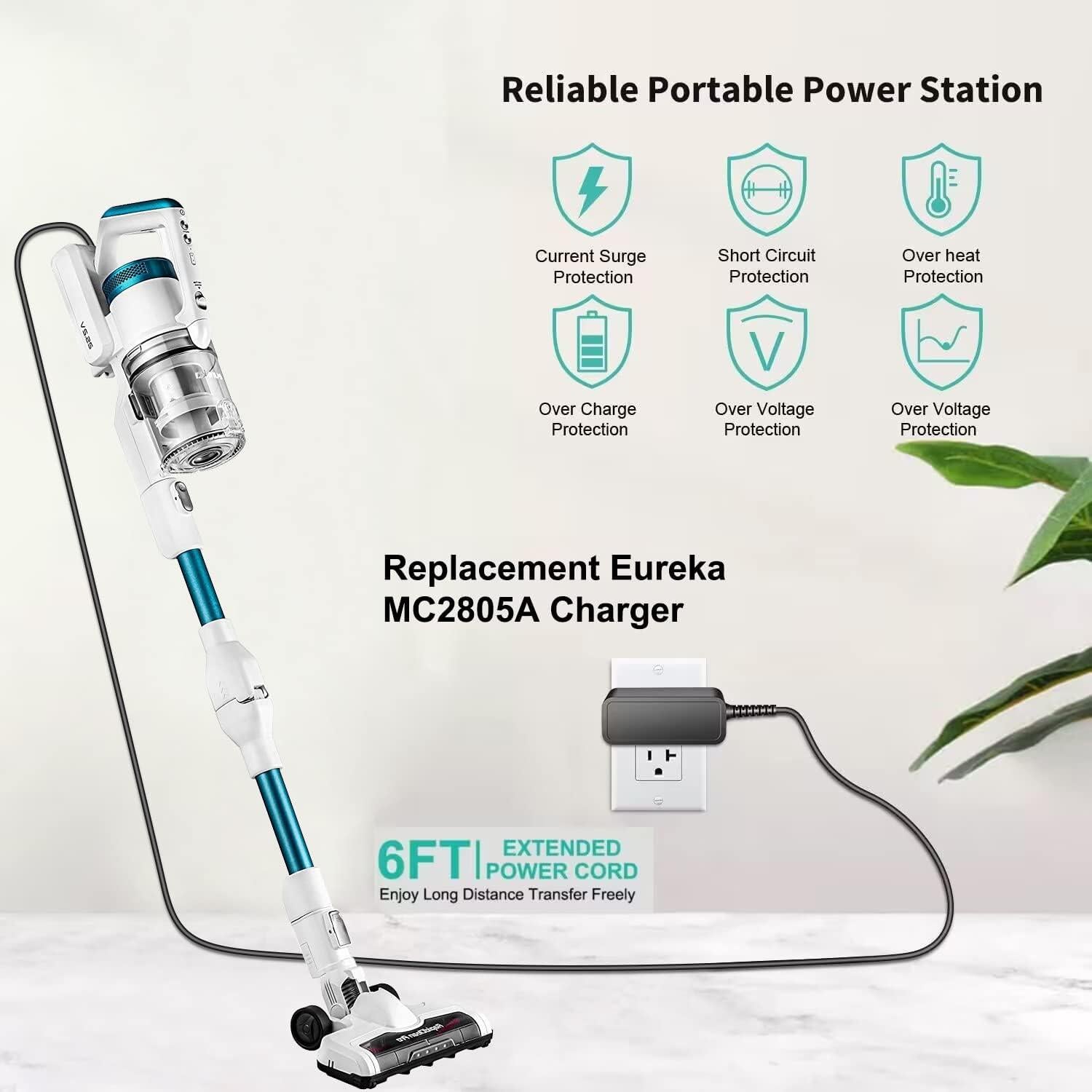 Cargador de CA Eureka MC2805A para Aspiradora Inalámbrica