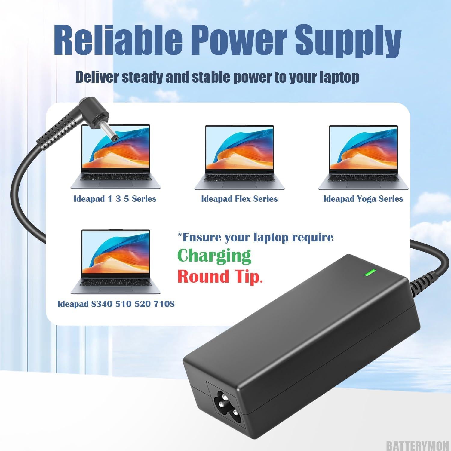 Cargador de Laptop 65W Lenovo Ideapad Flex Yoga 20V 3.25A