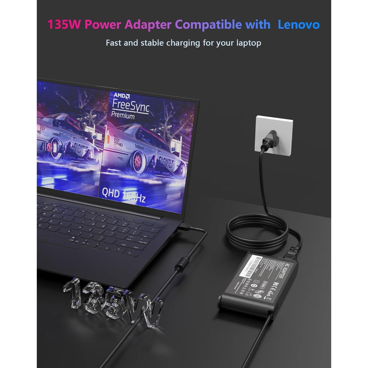 Cargador Nivjuky 135W Compatible con Lenovo ThinkPad y IdeaPad