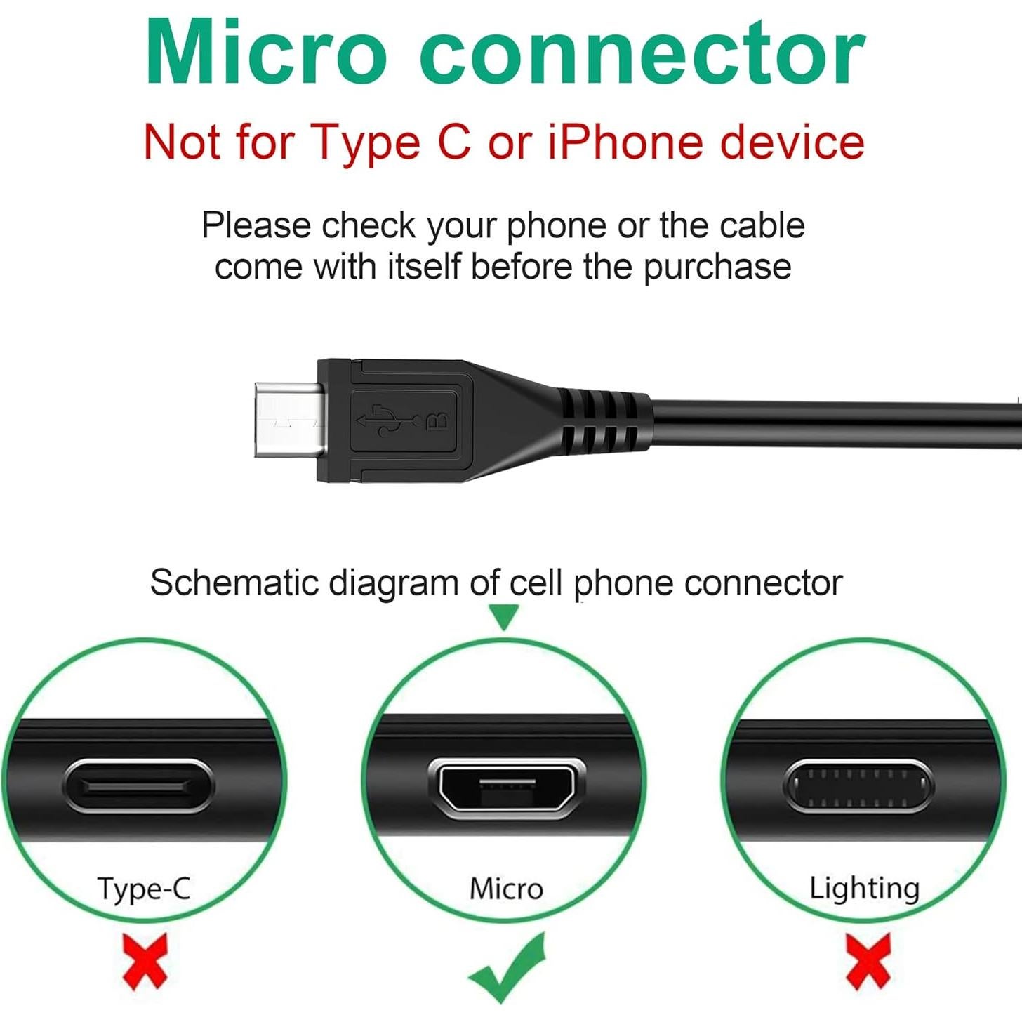 Cable de datos USB de carga Aprelco para Vulcan Challenger II 1.52m